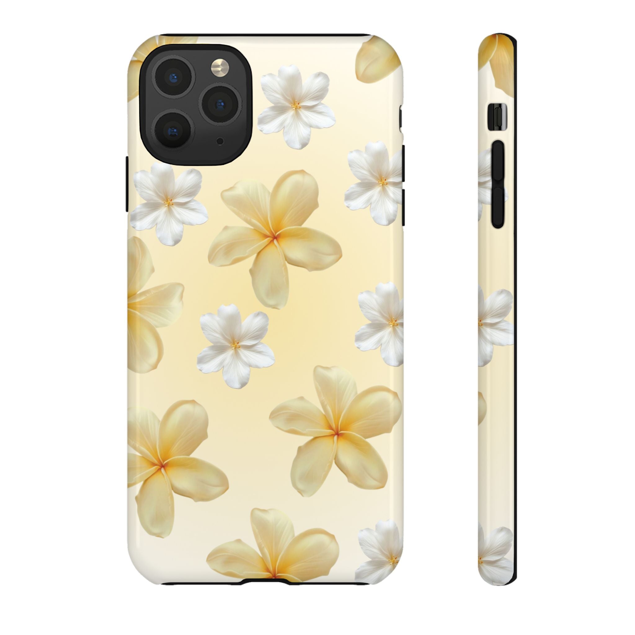 Plumeria Floral Tough Phone Case — Yellow Tropical Protection