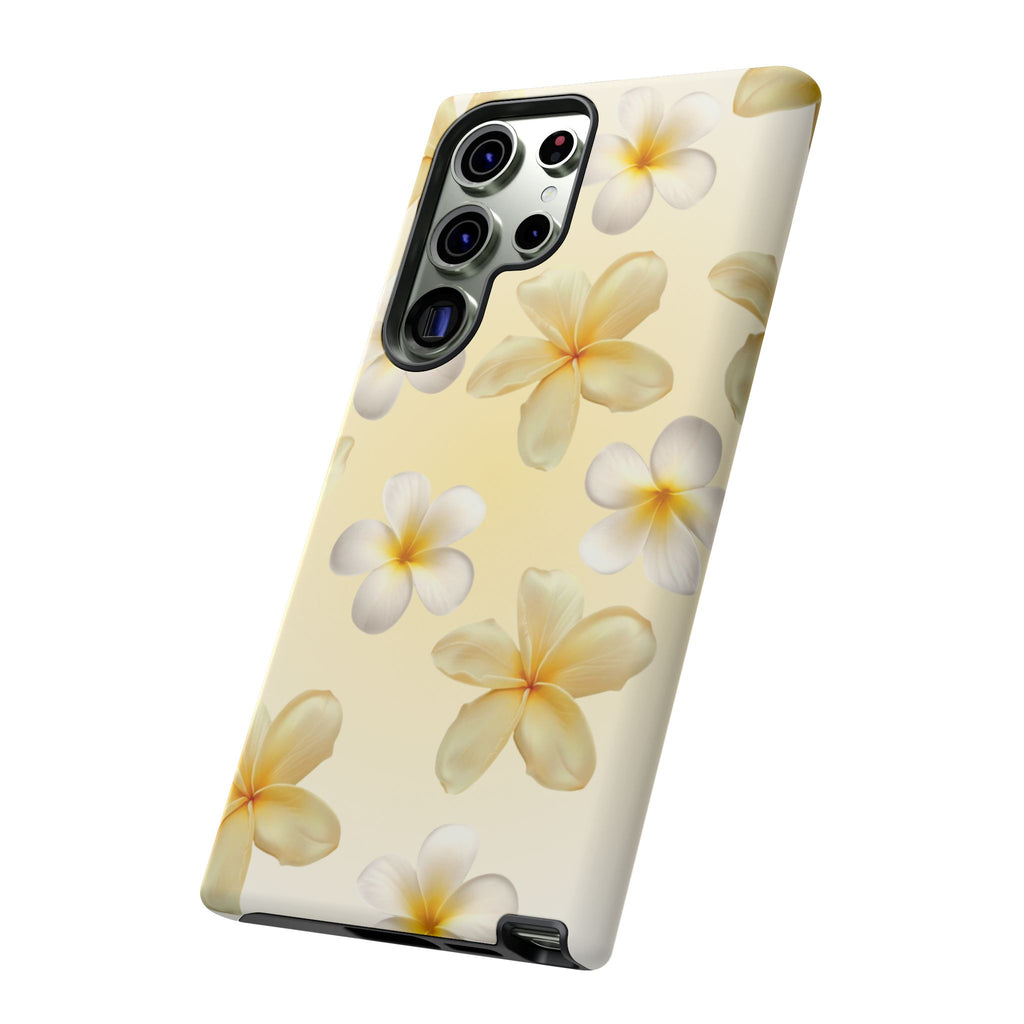Plumeria Floral Phone Case — Tropical Yellow Hard Phone Cover
