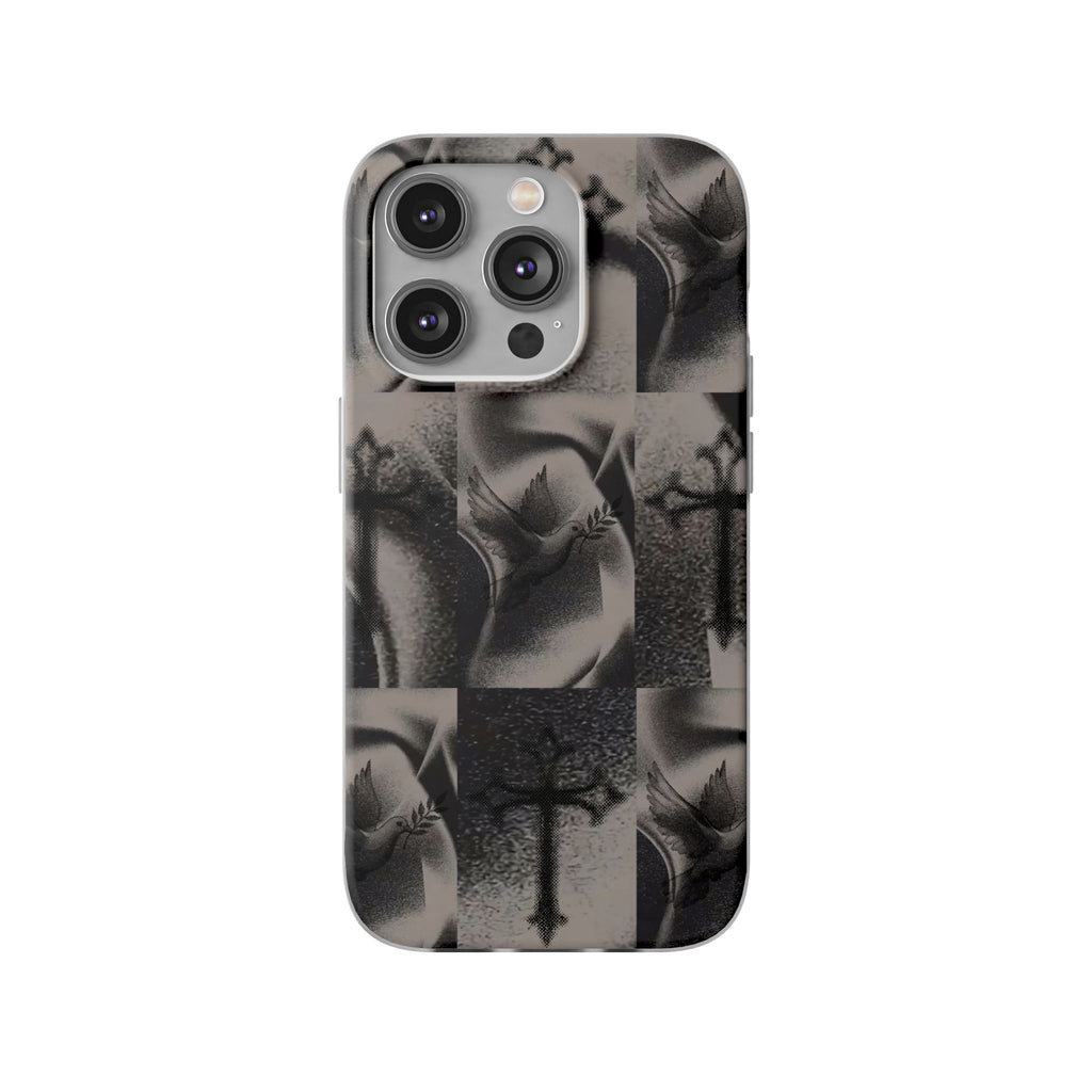 Phone Case — Dove & Cross Checkerboard Design