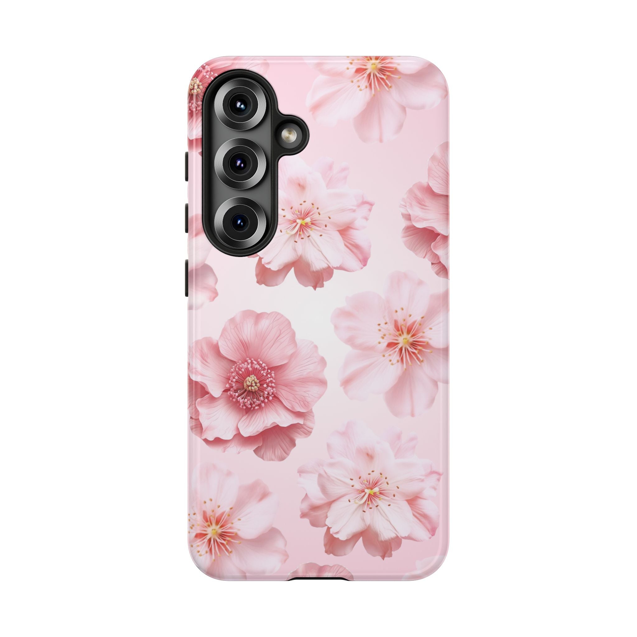 Pink Floral Tough Phone Case — Protective Sakura Blossom Design