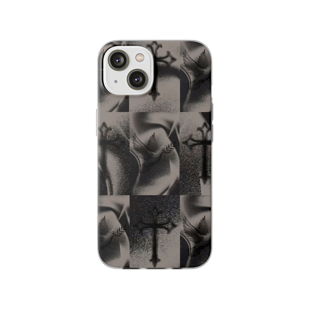 Phone Case — Dove & Cross Checkerboard Design