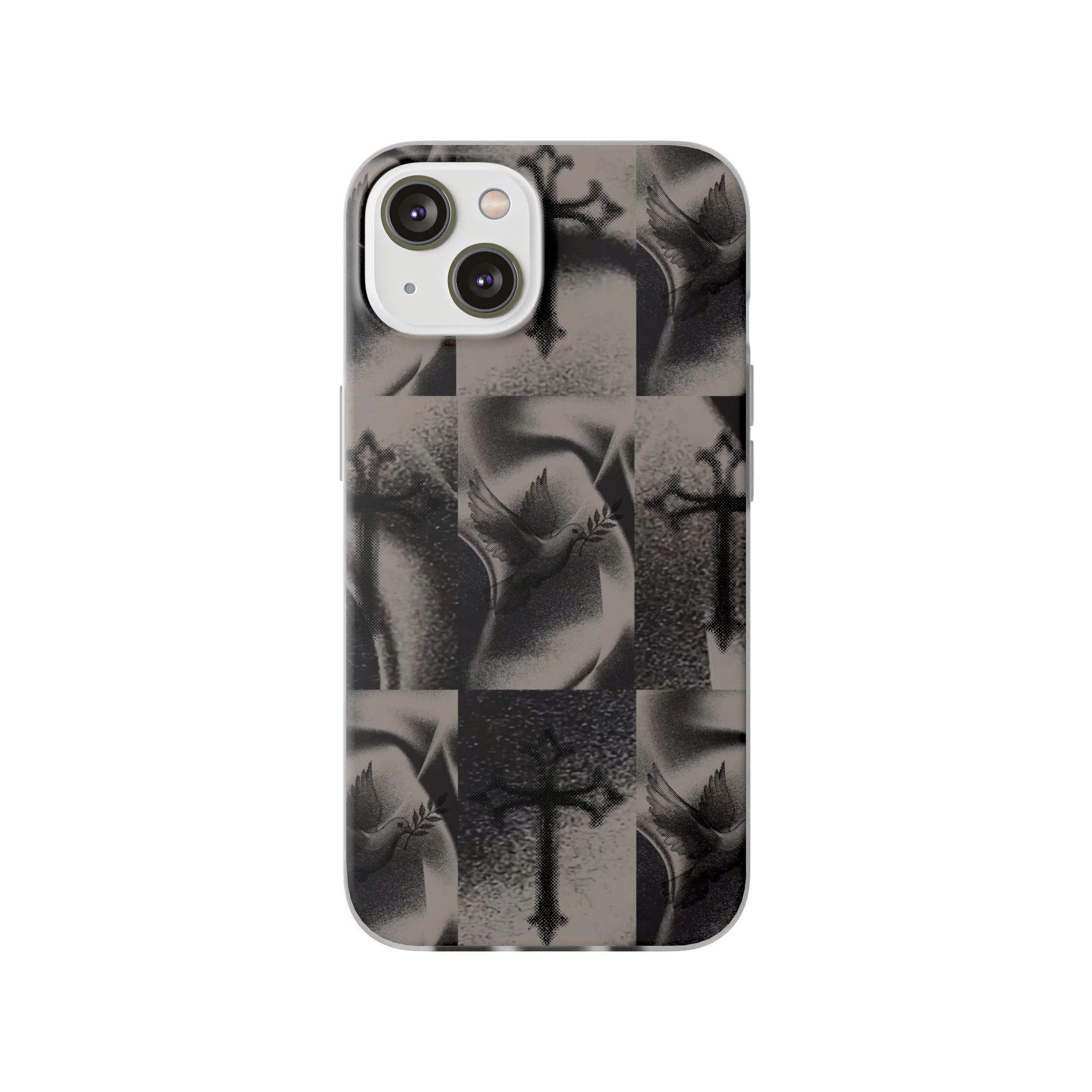 Phone Case — Dove & Cross Checkerboard Design