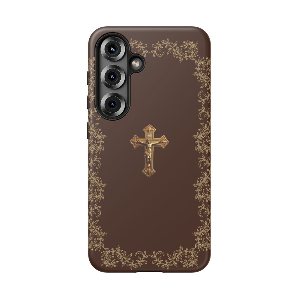 Gold Cross Bible - Christian Tough Phone Case