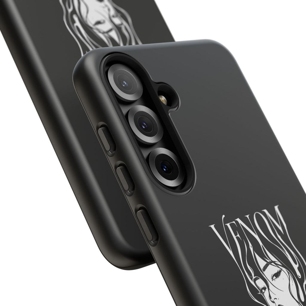 Venom Goth Phone Case — Black Protective Tough Case with Dark Femme Artwork