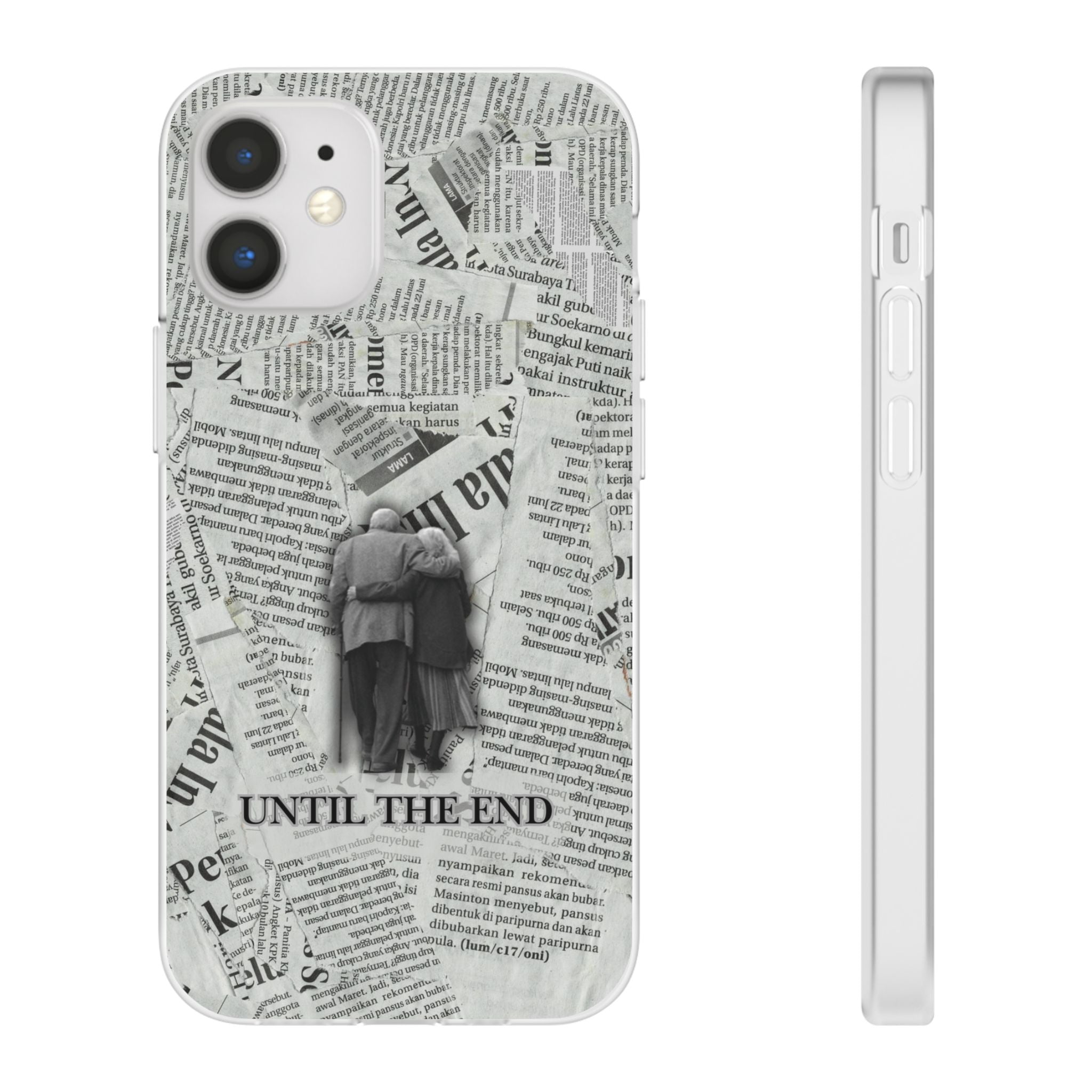 Newspaper Collage 'Until The End' Phone Case - Romantic Vintage iPhone Cover