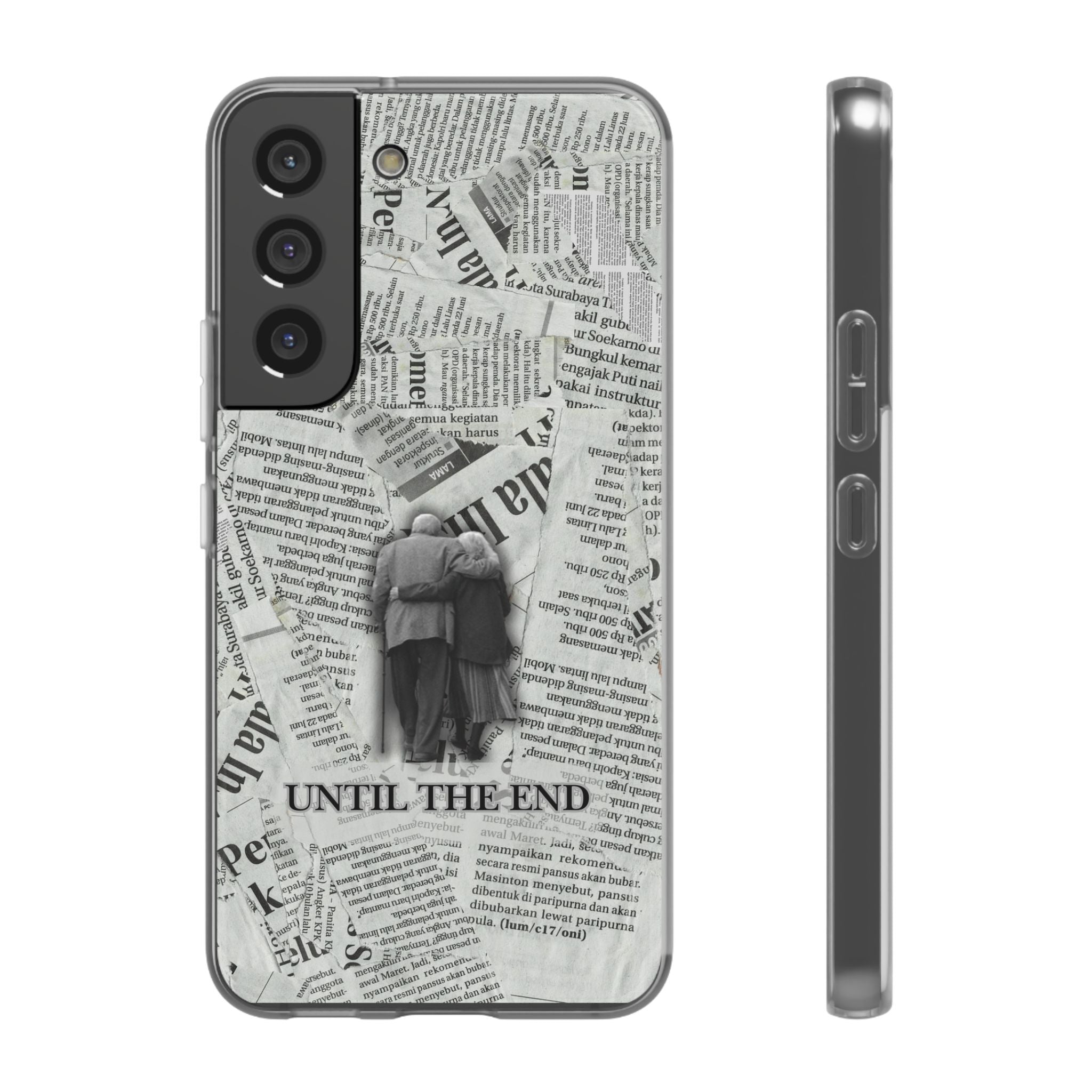 Newspaper Collage 'Until The End' Phone Case - Romantic Vintage iPhone Cover