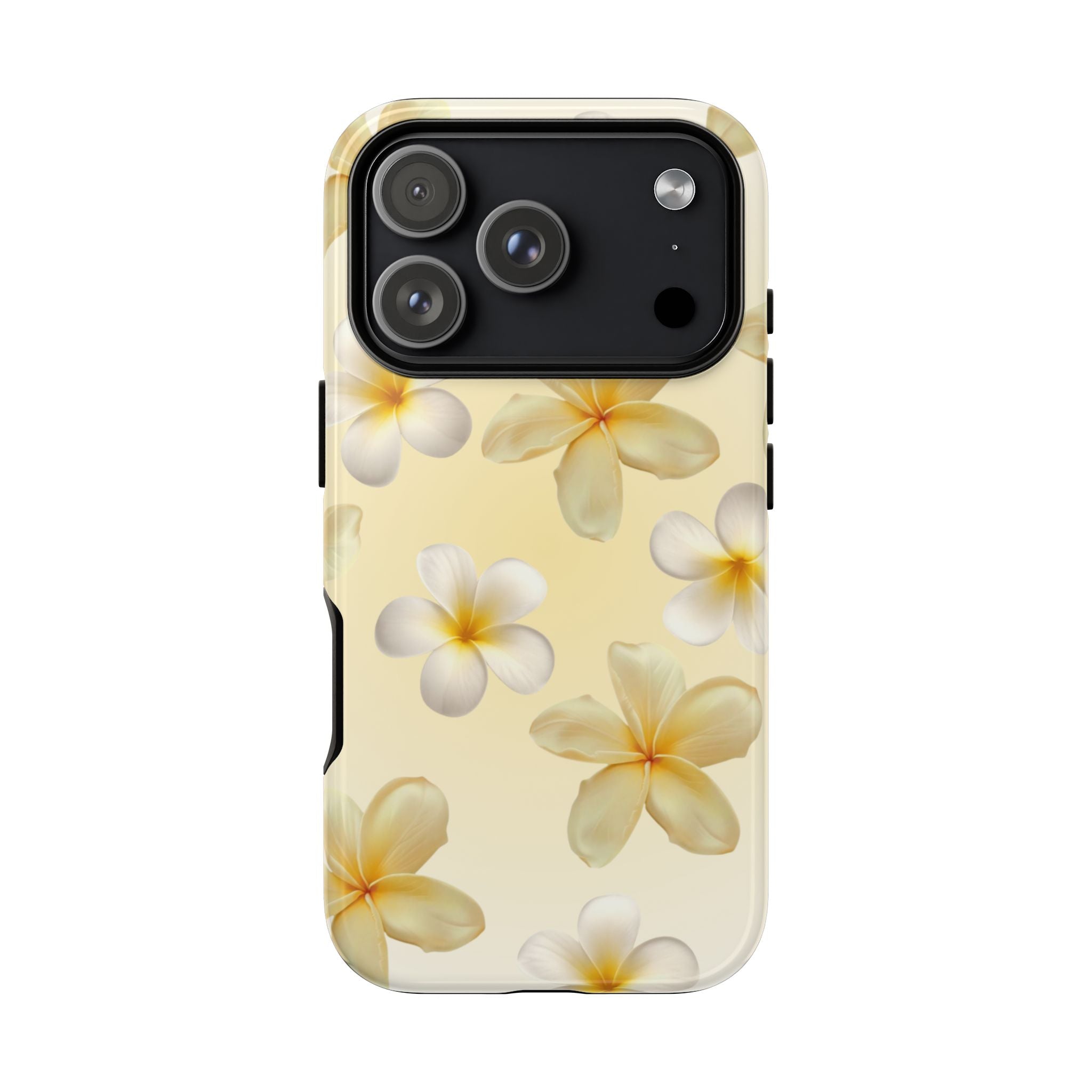 Plumeria Floral Phone Case — Tropical Yellow Hard Phone Cover
