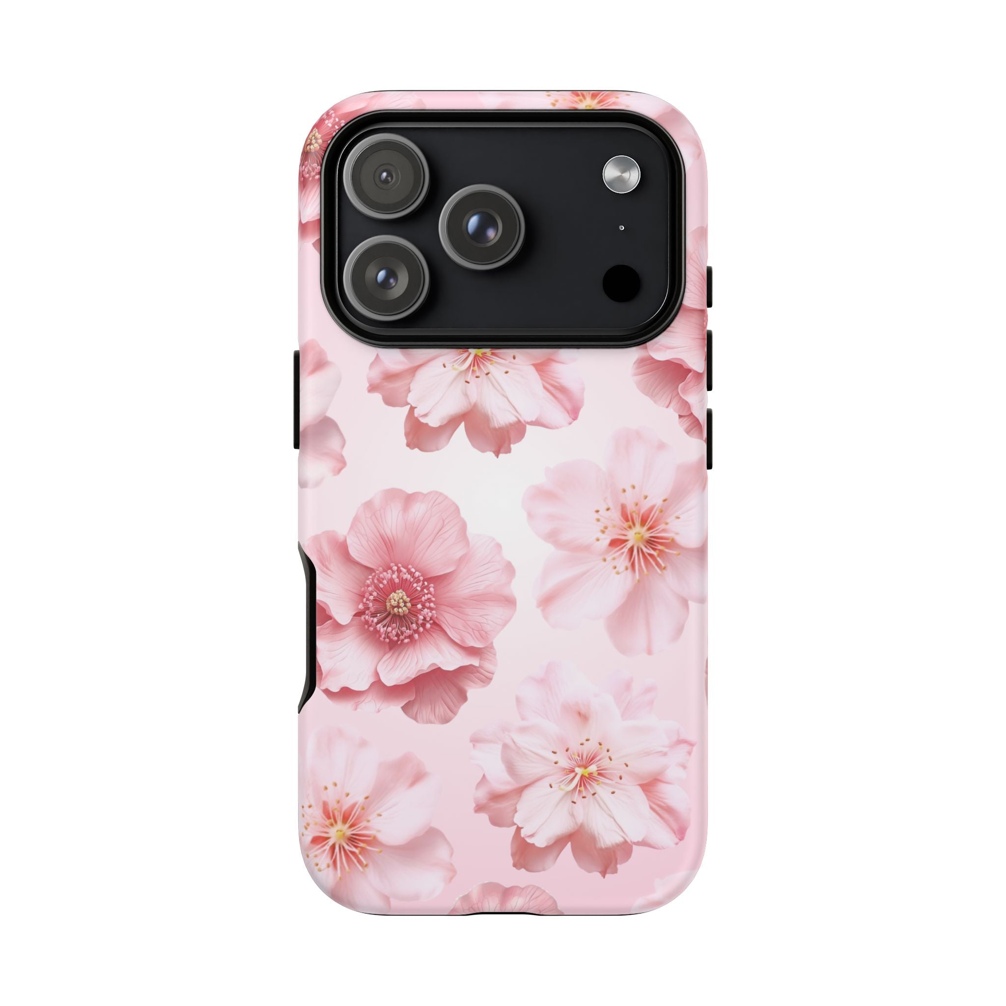 Pink Floral Tough Phone Case — Protective Sakura Blossom Design