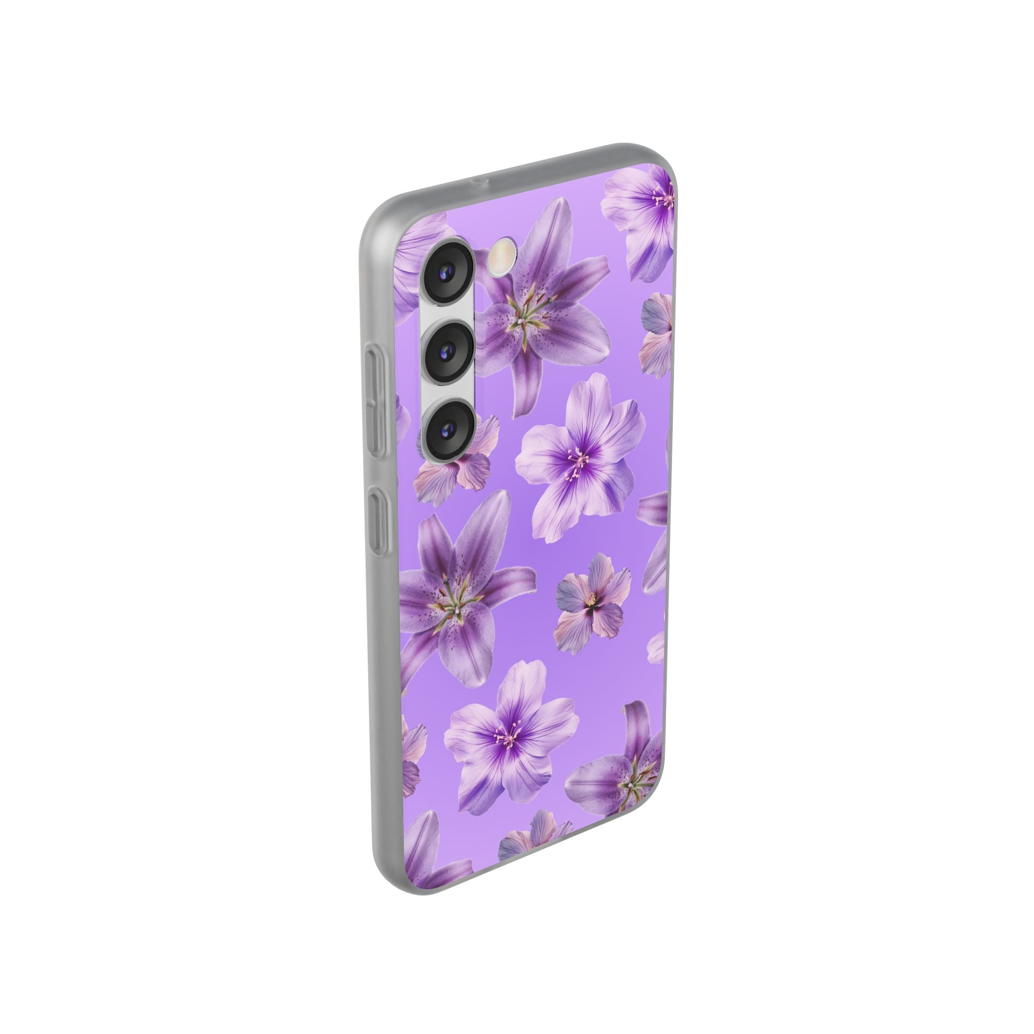 Purple Floral Phone Case — Lavender Blossom Flexi Case
