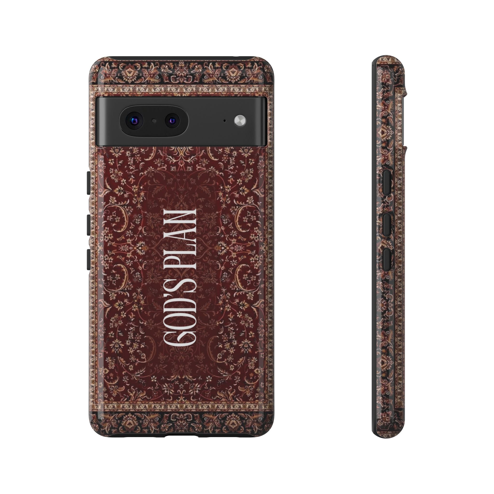 God's Plan — Vintage Tapestry Christian Tough Phone Case | Boho Faith Cover