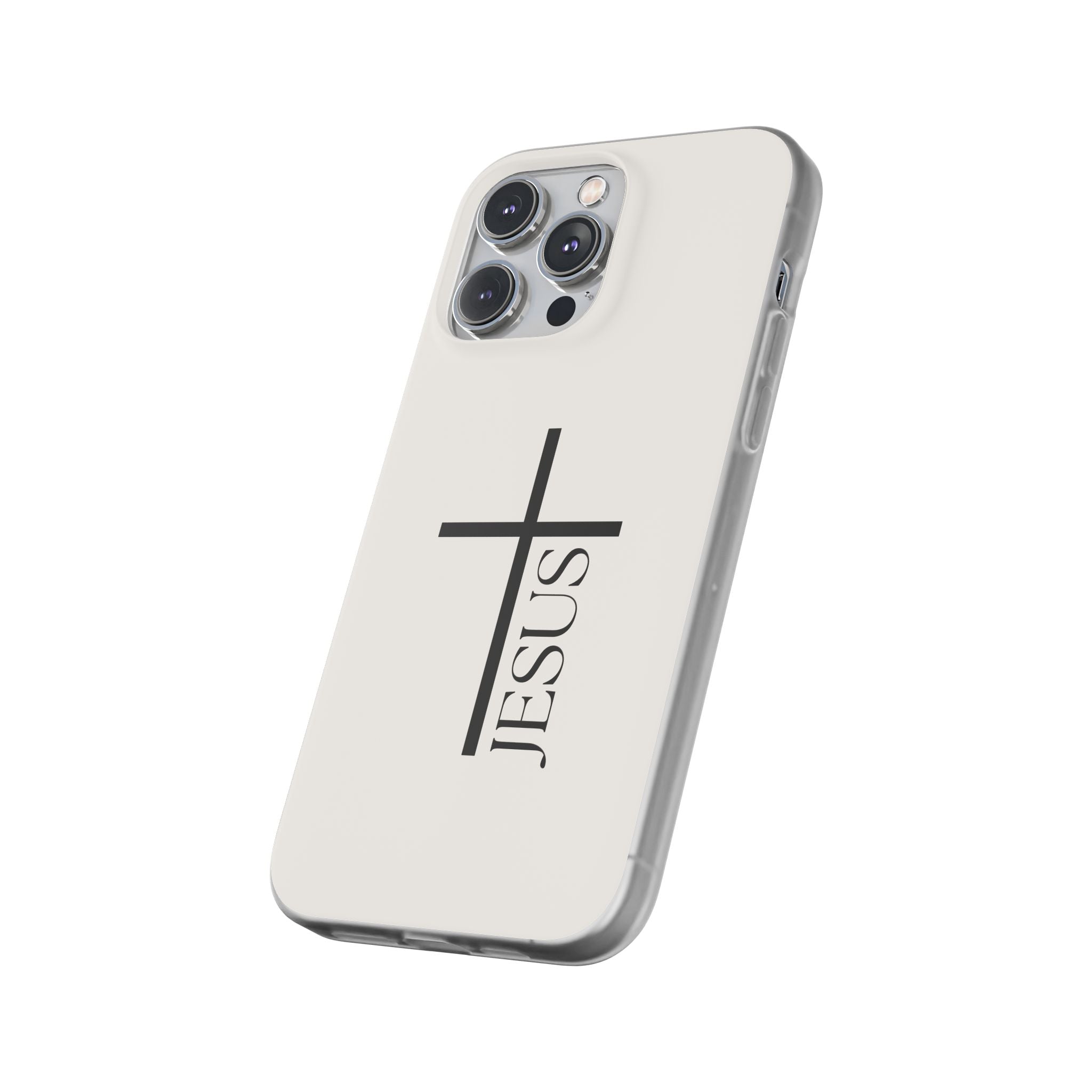 Christian Cross Phone Case - JESUS Vertical Minimalist iPhone Cover