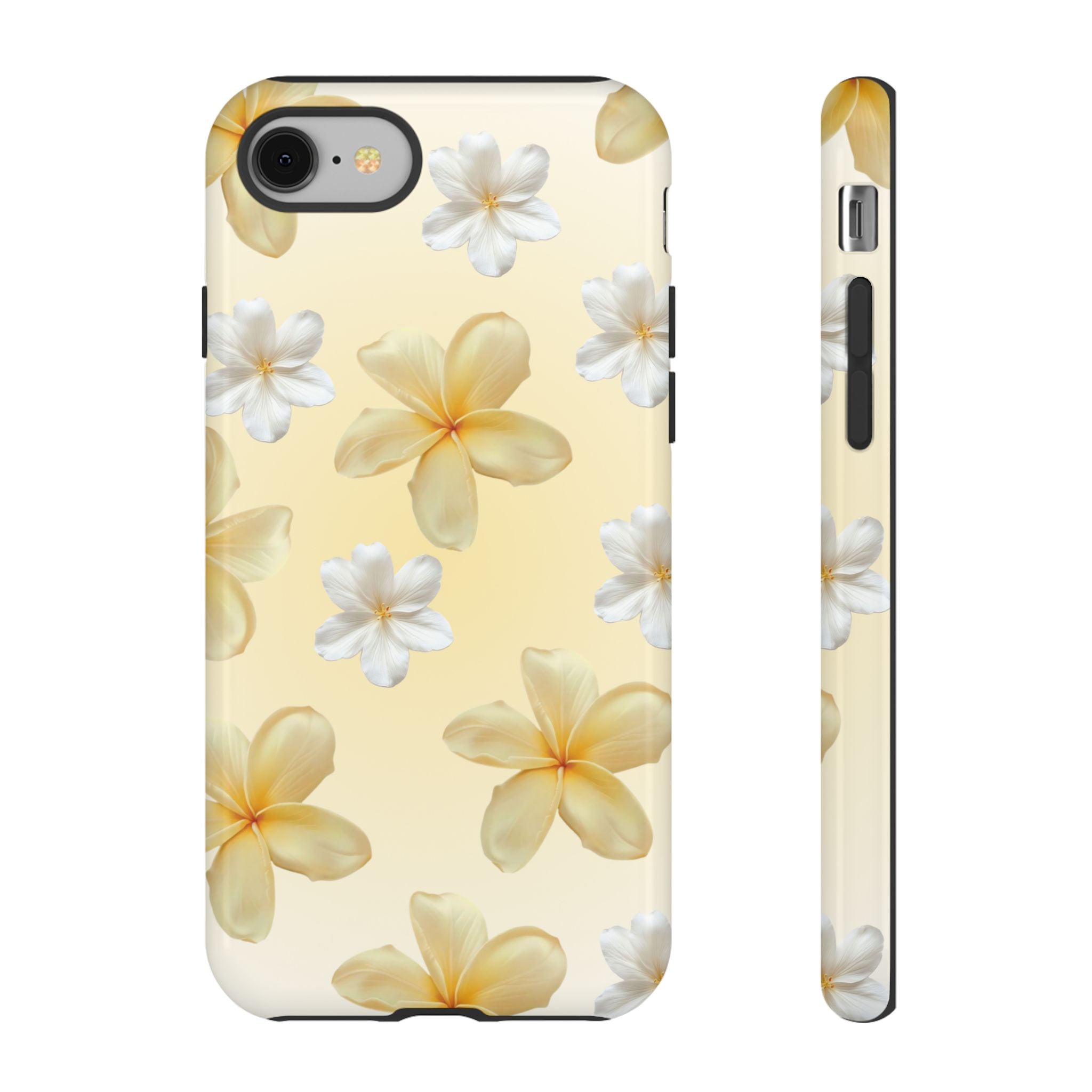 Plumeria Floral Tough Phone Case — Yellow Tropical Protection
