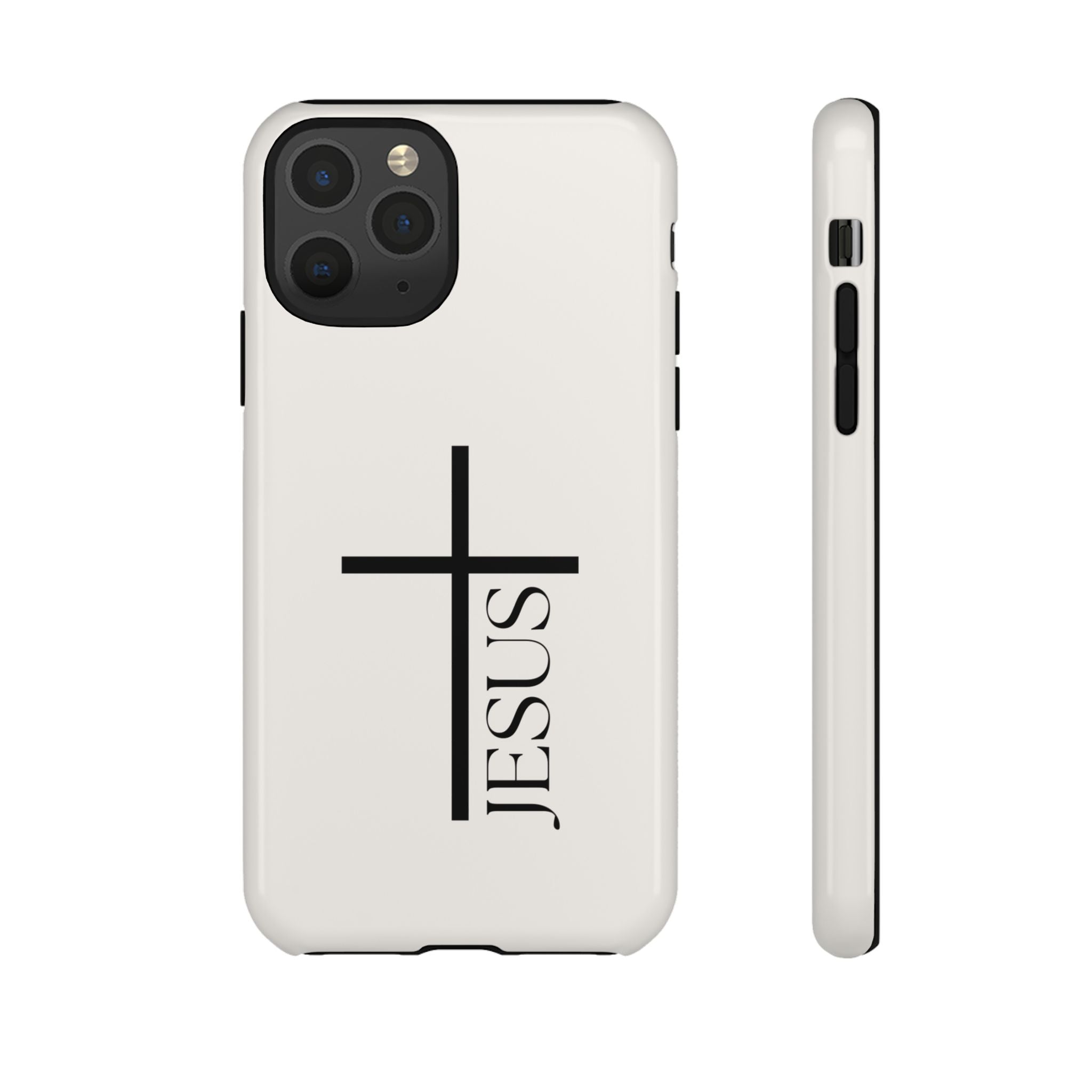 Christian Cross Phone Case - JESUS Vertical Minimalist iPhone Cover