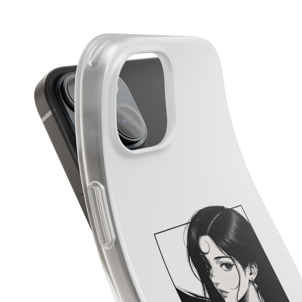 Anime Girl Noir Black Rose Illustration Flexi Case