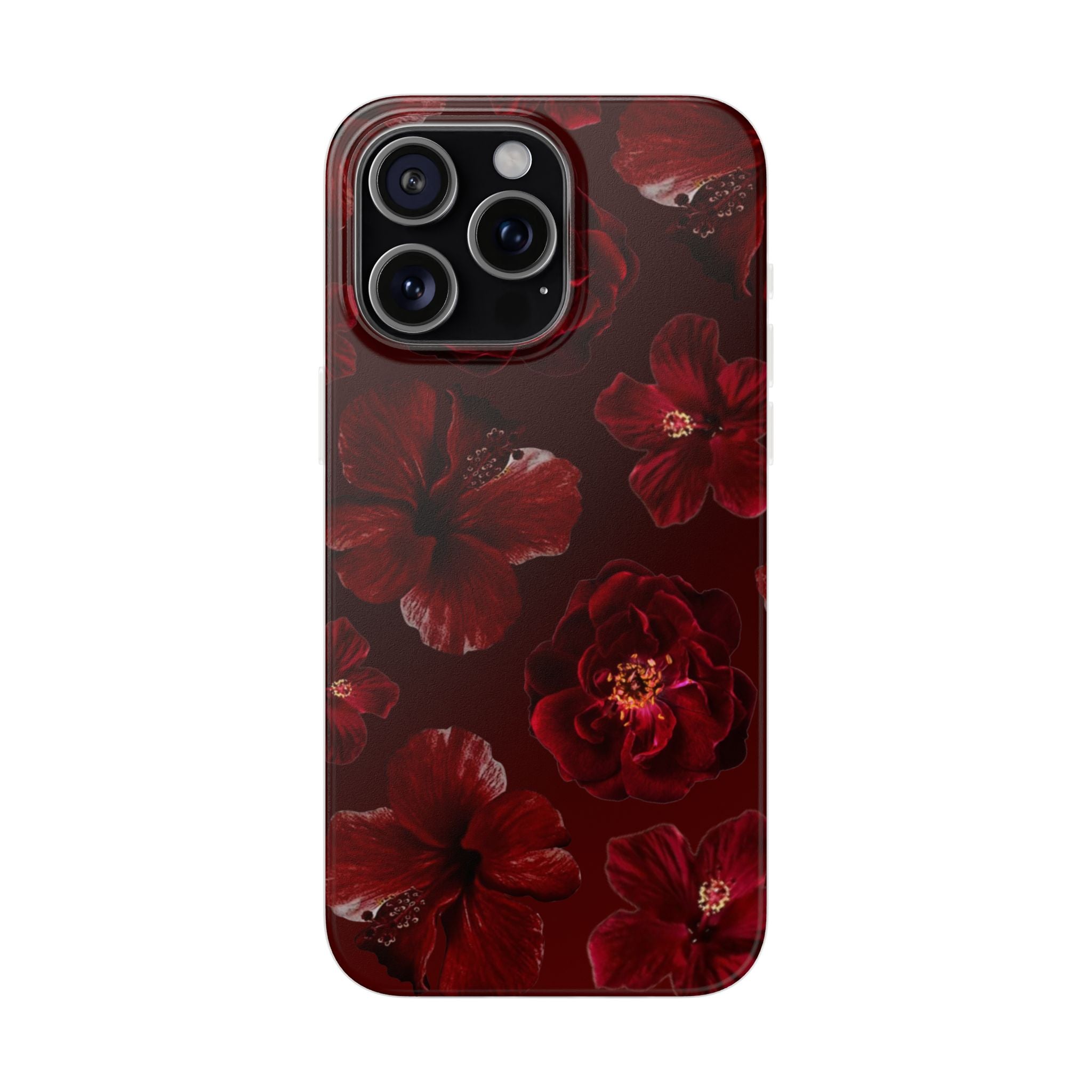 Red Floral Flexi Case — Dark Rose Phone Case