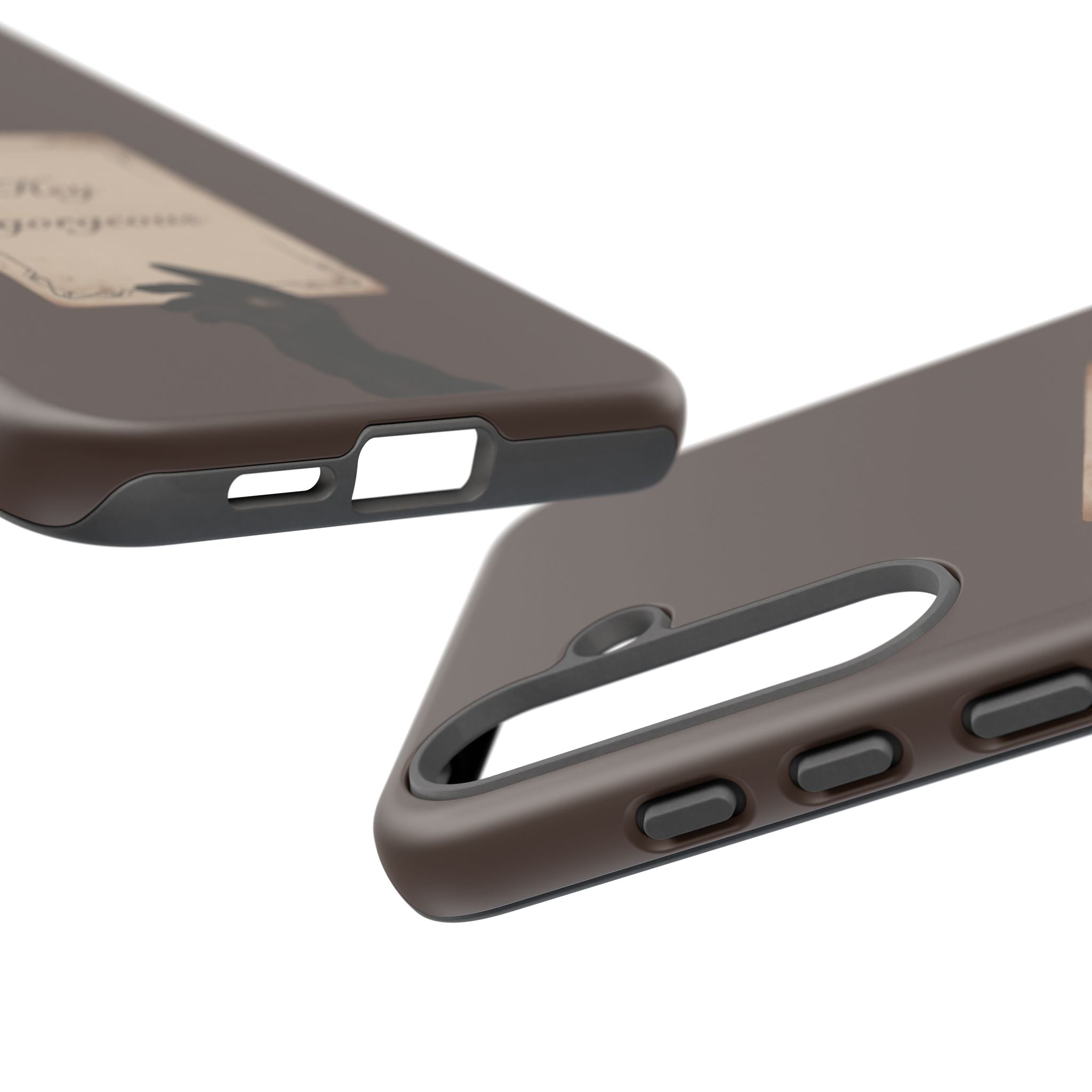 Hey Gorgeous Phone Case — Brown Lip Print & Shadow Hand Protective Cover