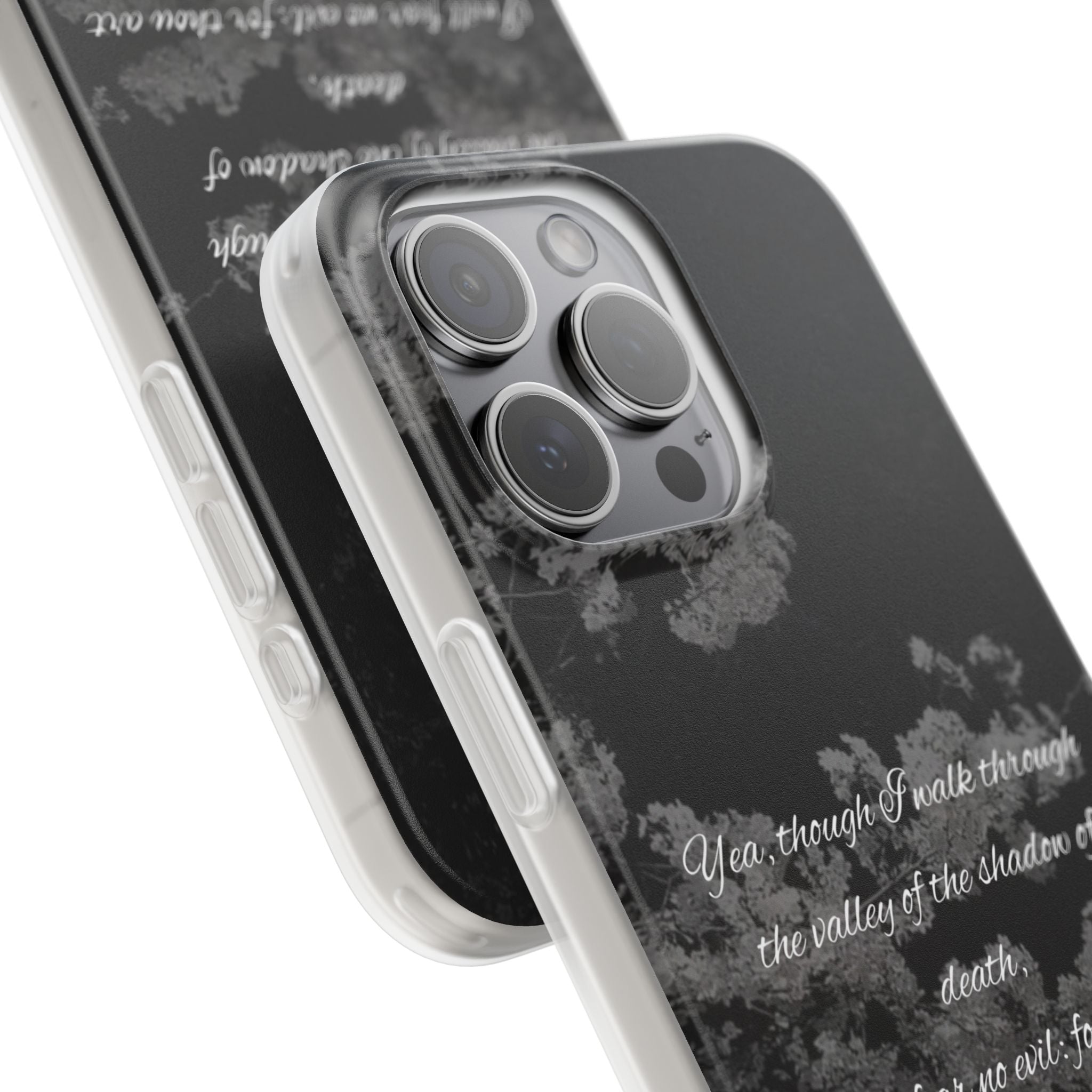 Phone Case — Psalm 23:4 Black Cloudy Faith Design