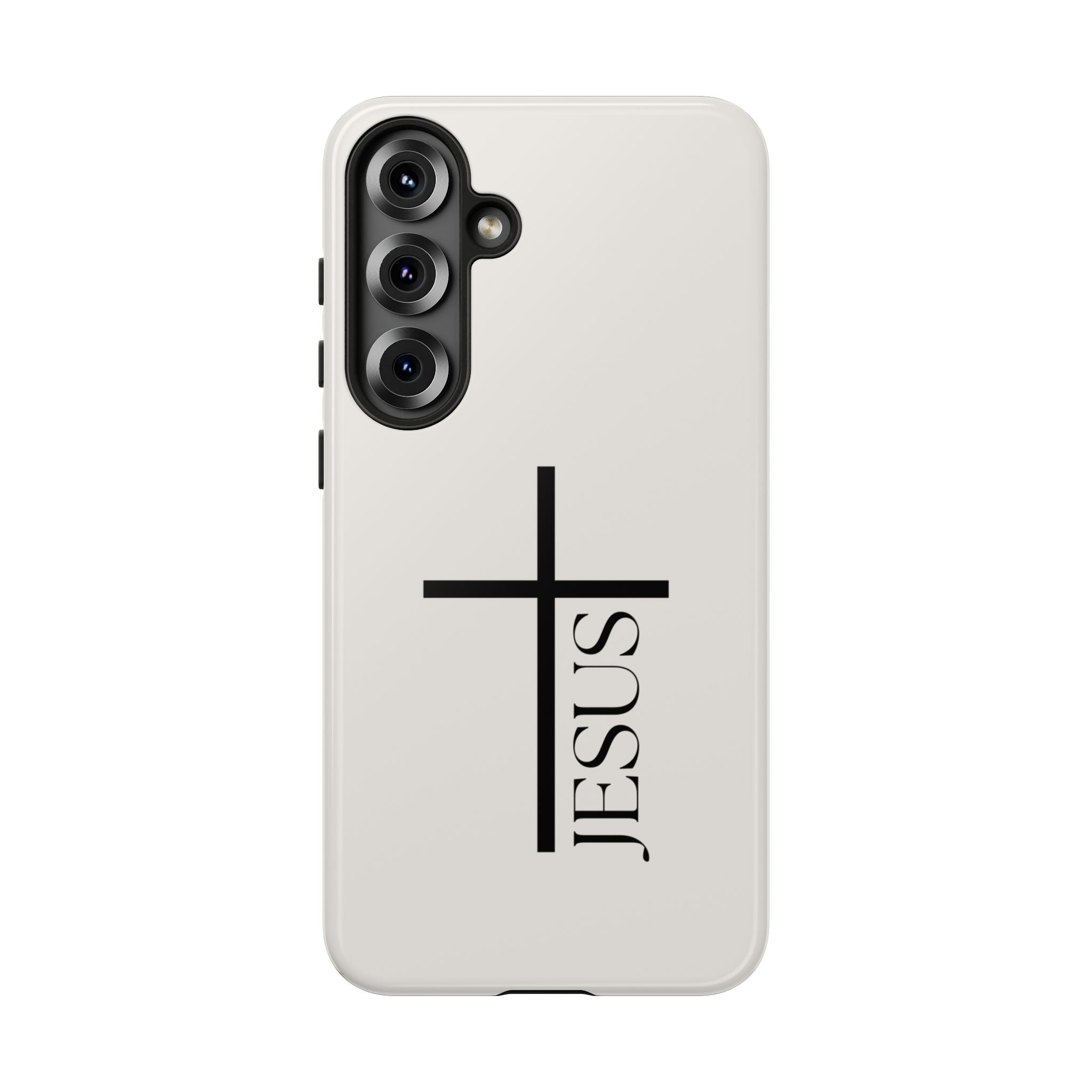 Christian Cross Phone Case - JESUS Vertical Minimalist iPhone Cover