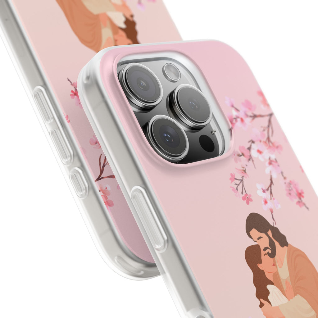 God Is Our Refuge – Psalm 46:1 Cherry Blossom Christian Flexi Phone Case