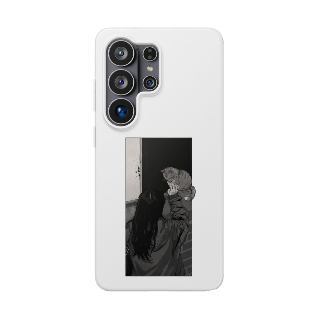 Black & White Cat Window Art Flexi Case
