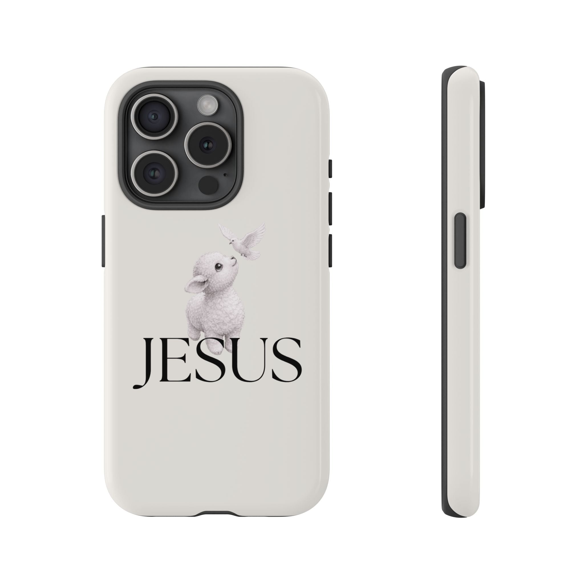 Jesus Lamb Phone Case - Christian Faith iPhone Case with Dove Design