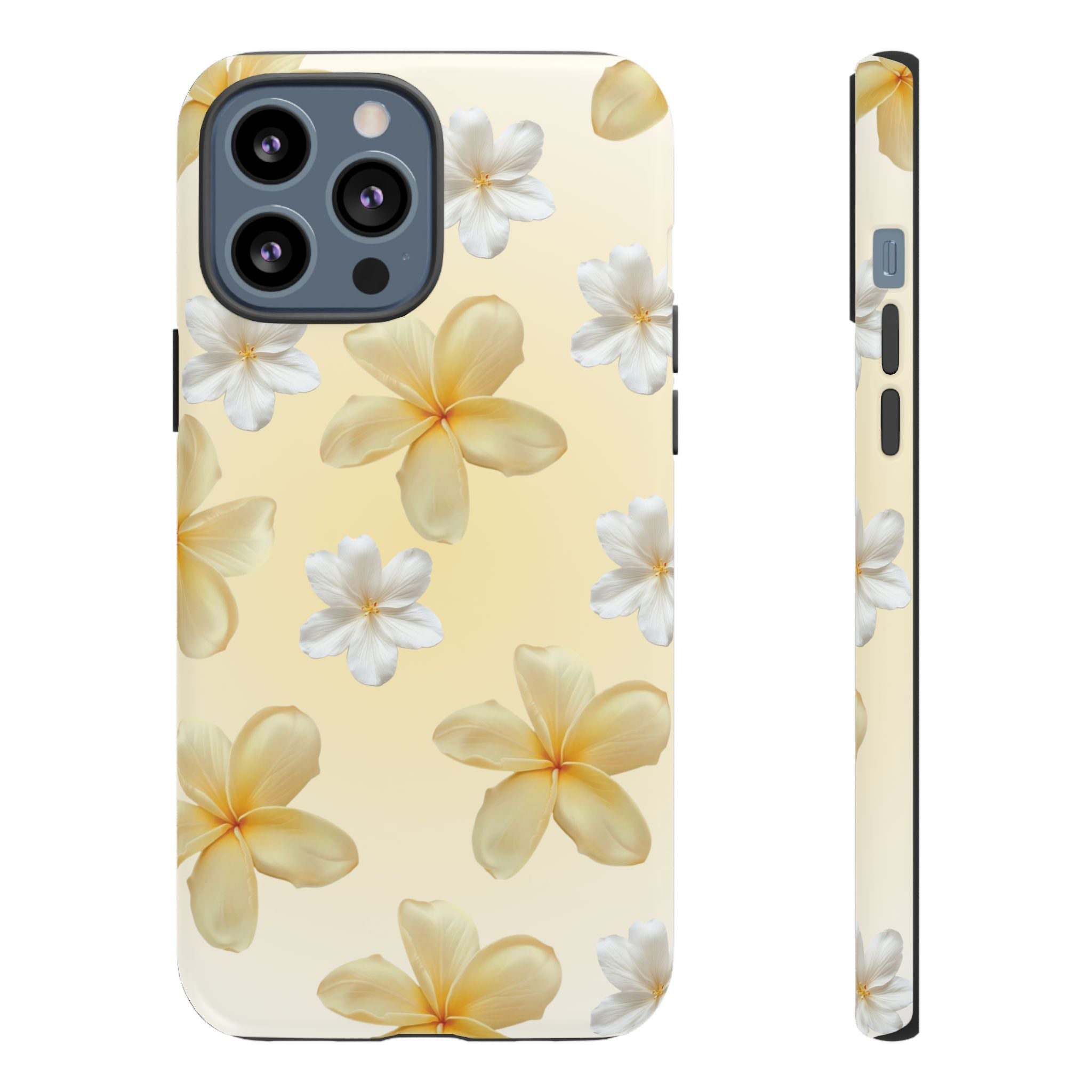 Plumeria Floral Tough Phone Case — Yellow Tropical Protection