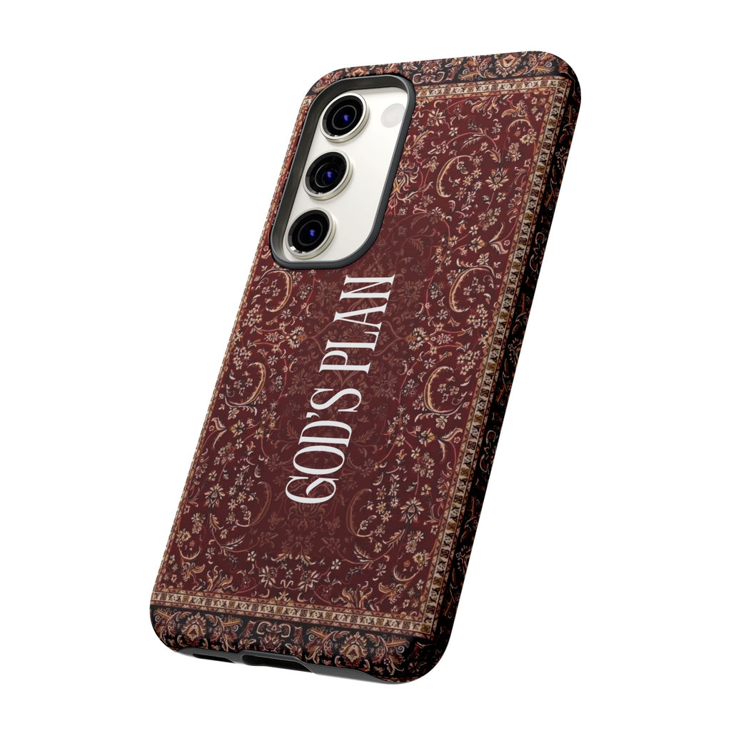 God's Plan — Vintage Tapestry Christian Tough Phone Case | Boho Faith Cover