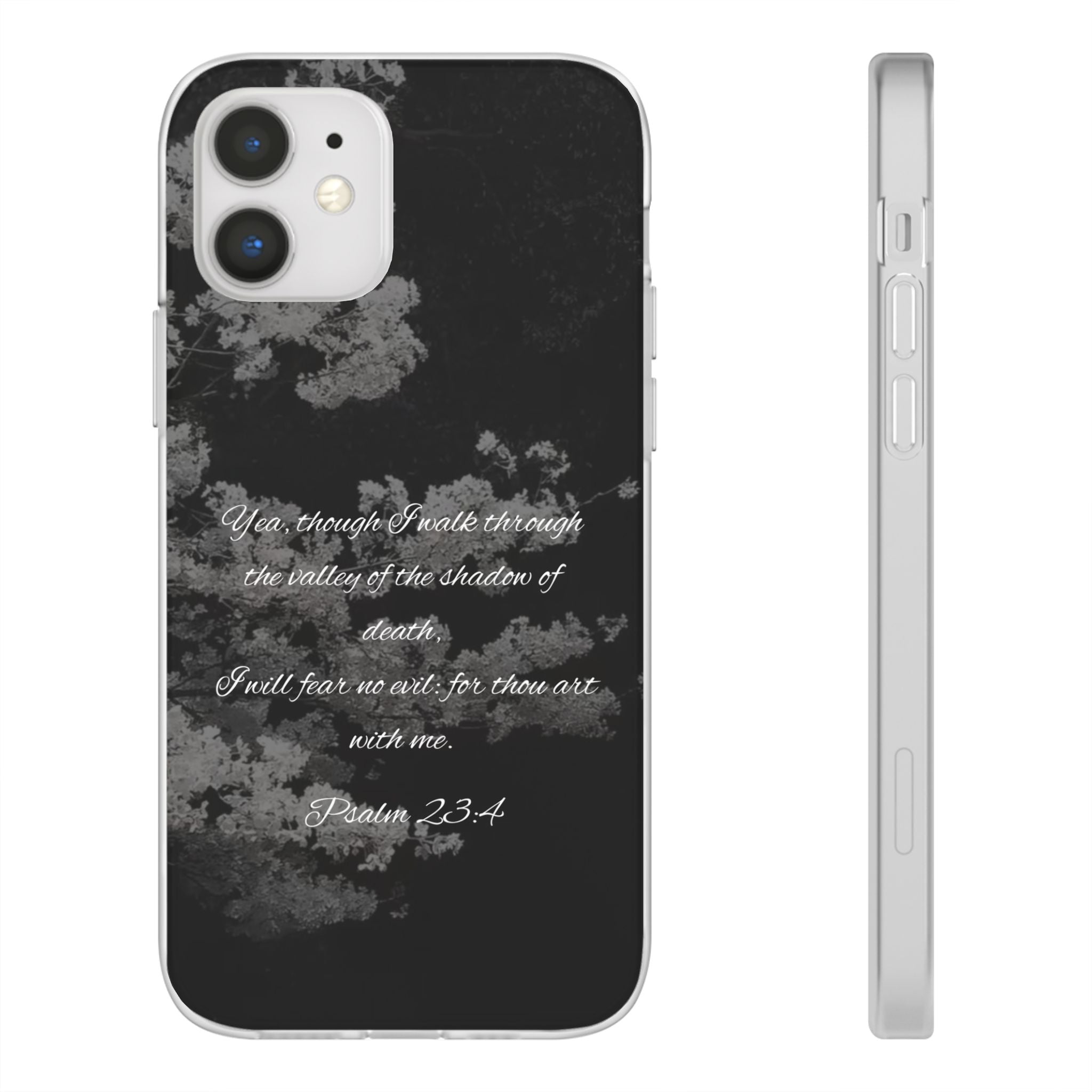 Phone Case — Psalm 23:4 Black Cloudy Faith Design