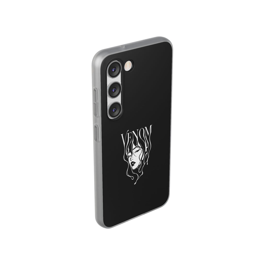 Venom Goth Phone Case — Black Protective Flexible Phone Case with Dark Femme Artwork