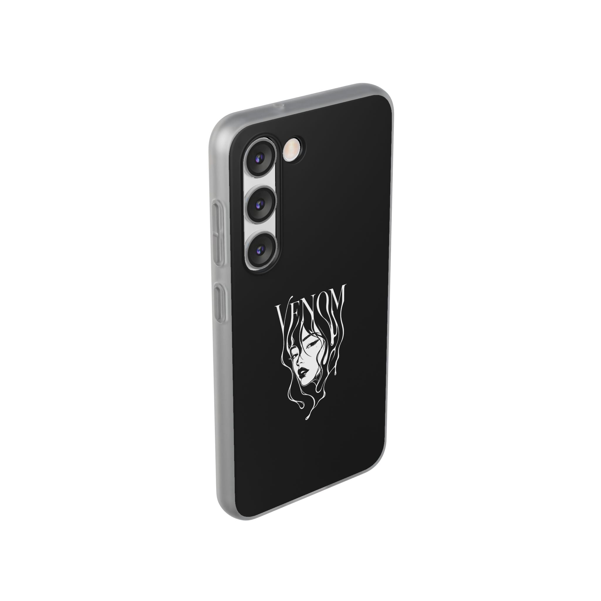 Venom Goth Phone Case — Black Protective Flexible Phone Case with Dark Femme Artwork