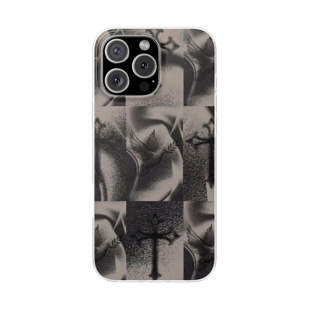 Phone Case — Dove & Cross Checkerboard Design