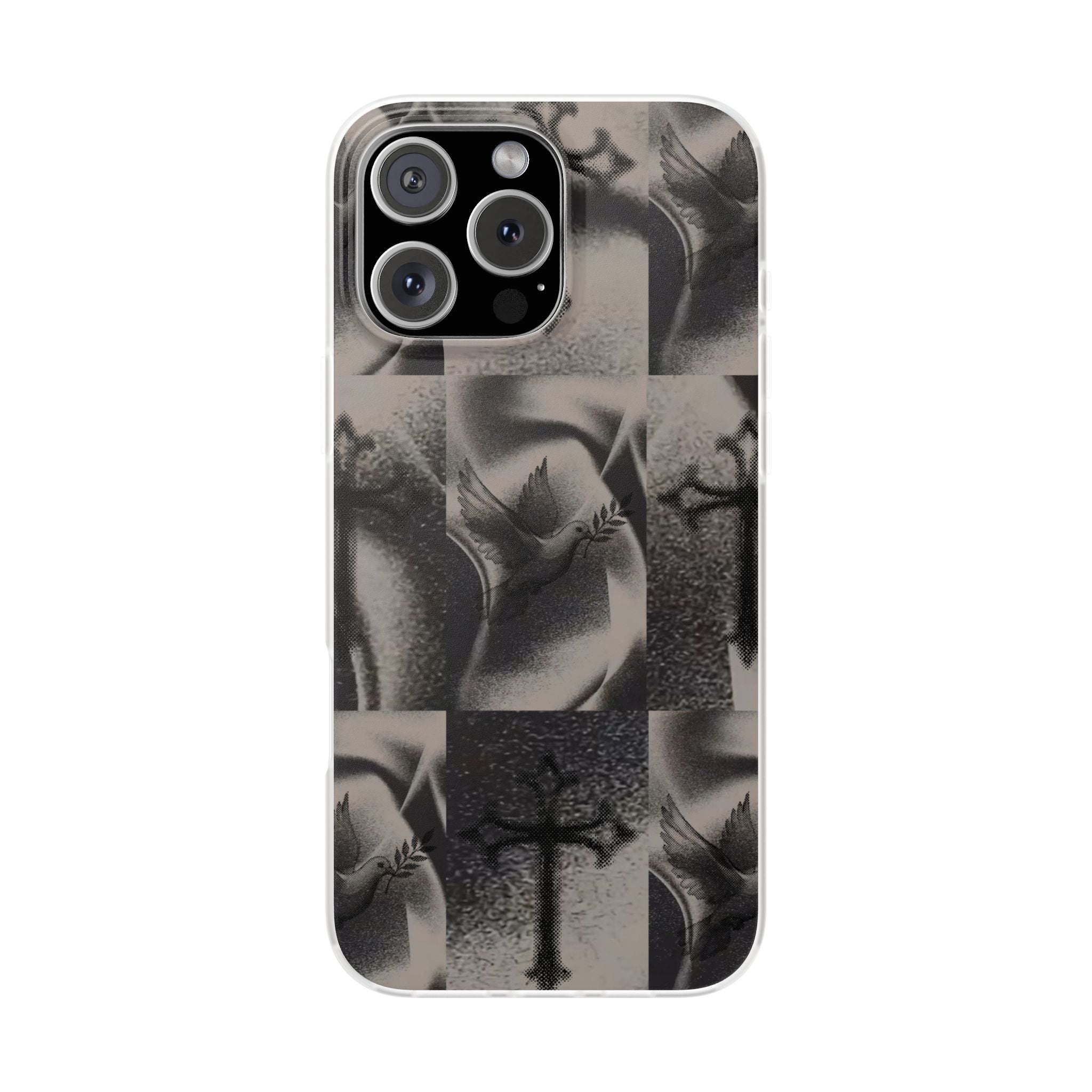 Phone Case — Dove & Cross Checkerboard Design
