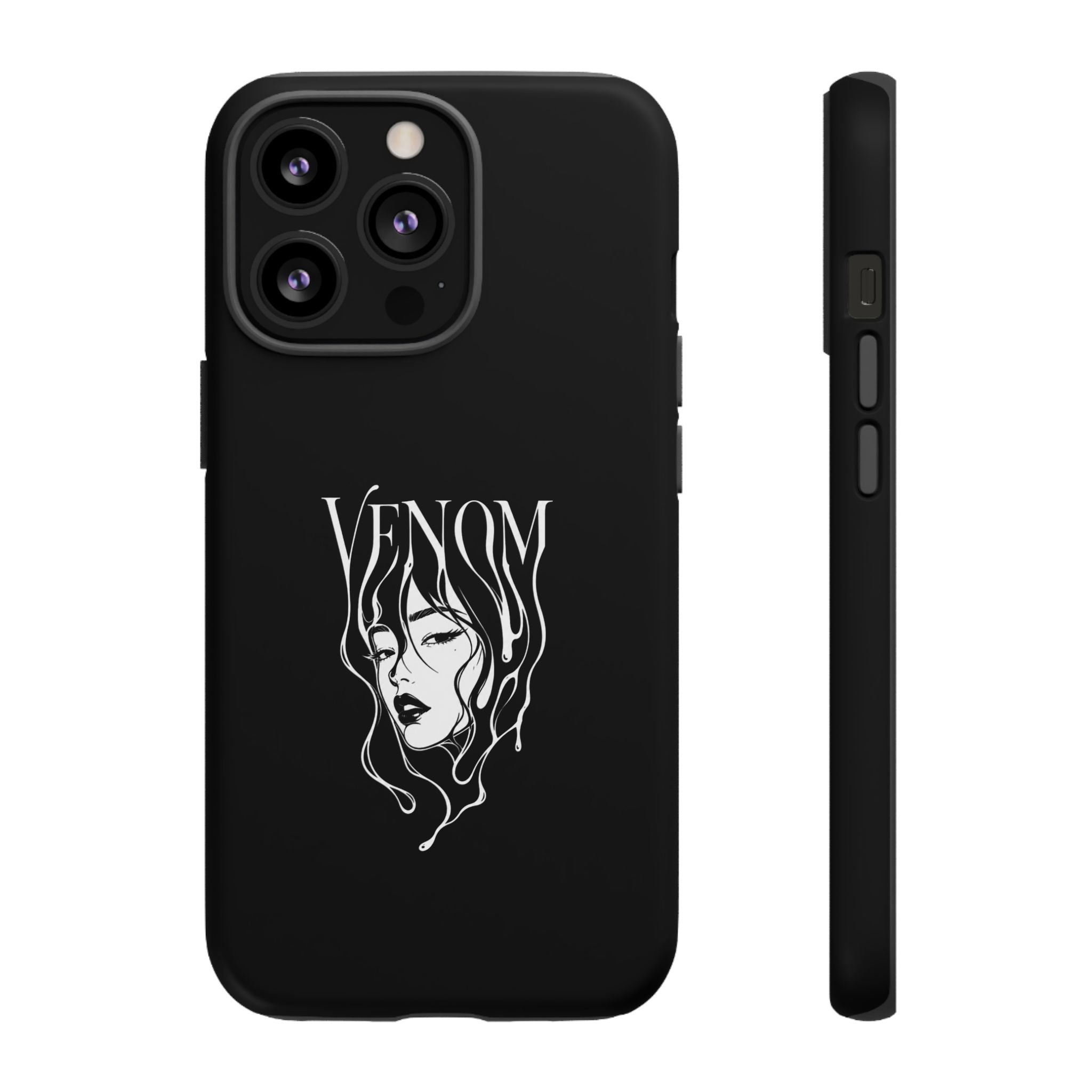 Venom Goth Phone Case — Black Protective Tough Case with Dark Femme Artwork