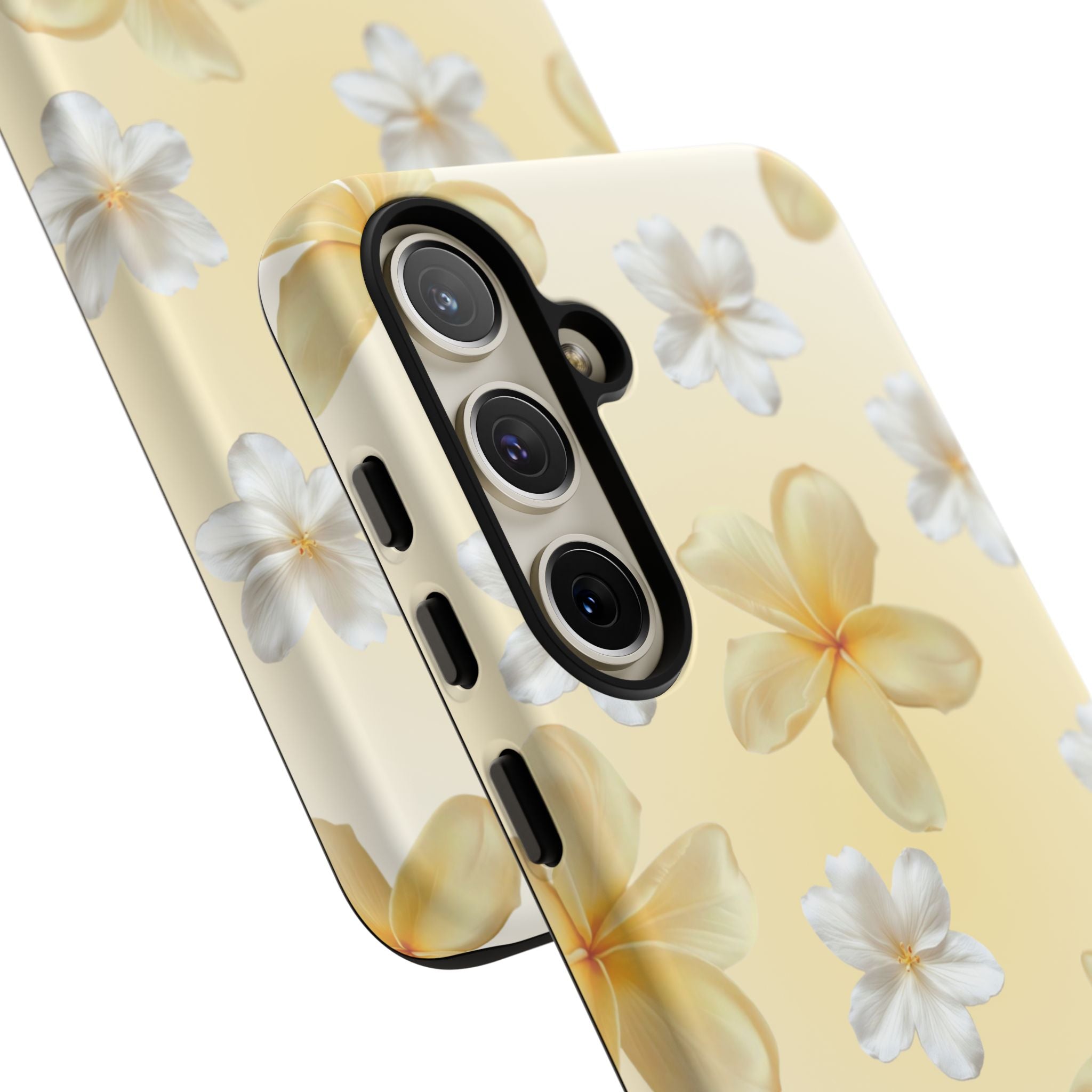 Plumeria Floral Tough Phone Case — Yellow Tropical Protection