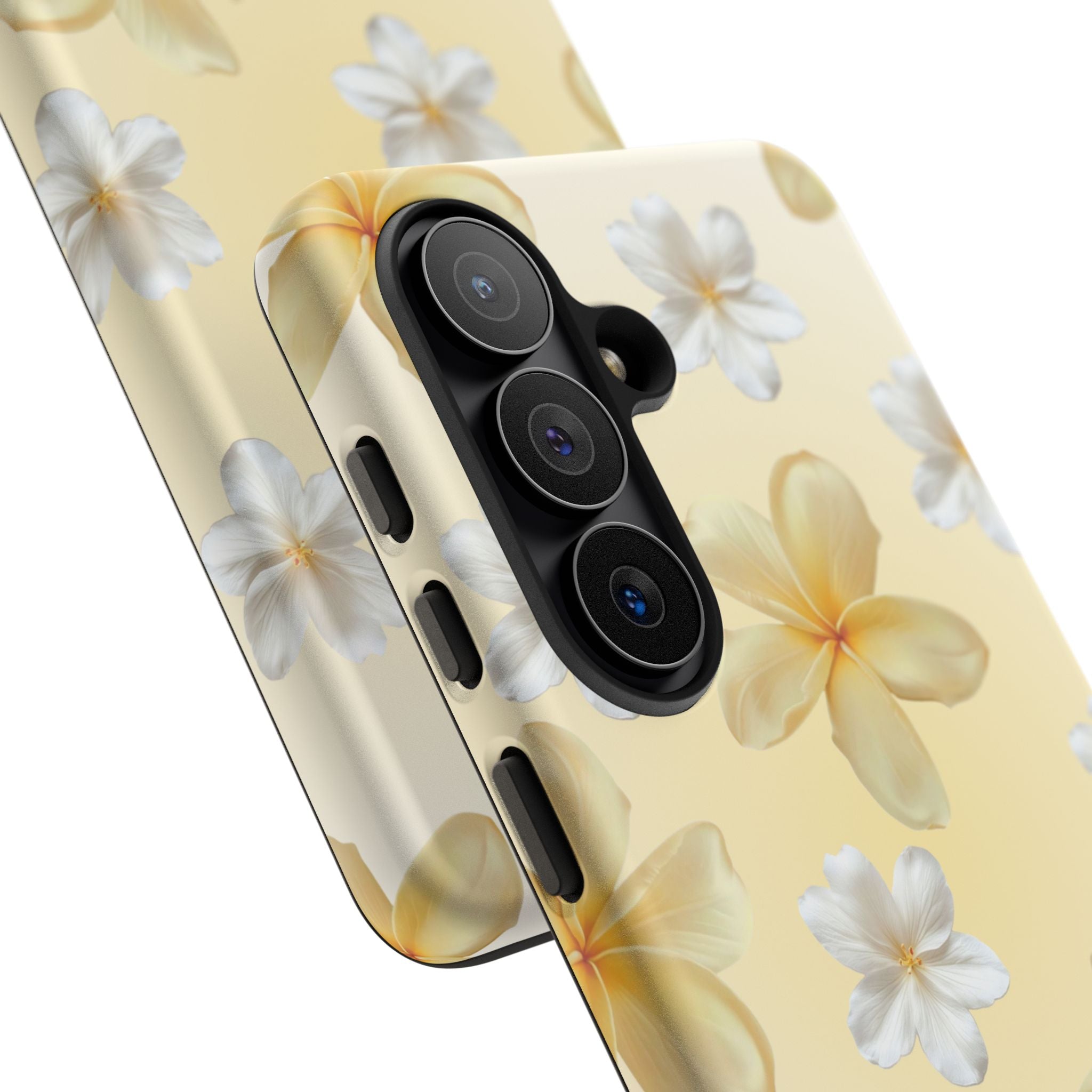 Plumeria Floral Tough Phone Case — Yellow Tropical Protection