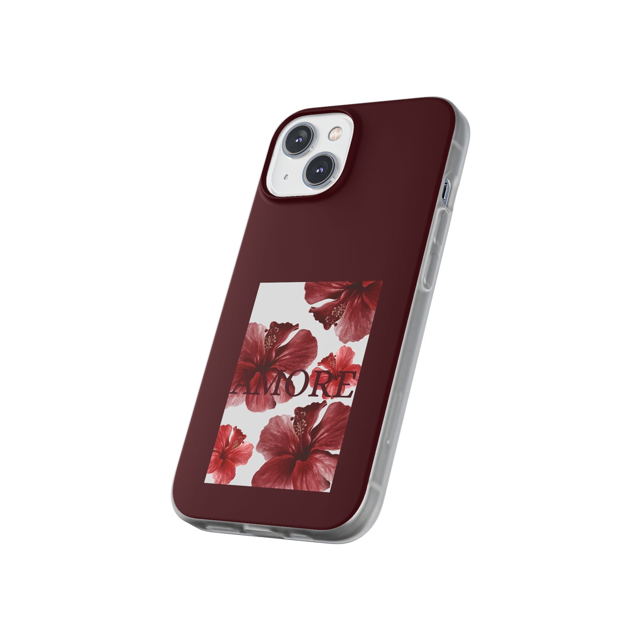 Floral Amore Phone Case — Burgundy Hibiscus Flexible Protection