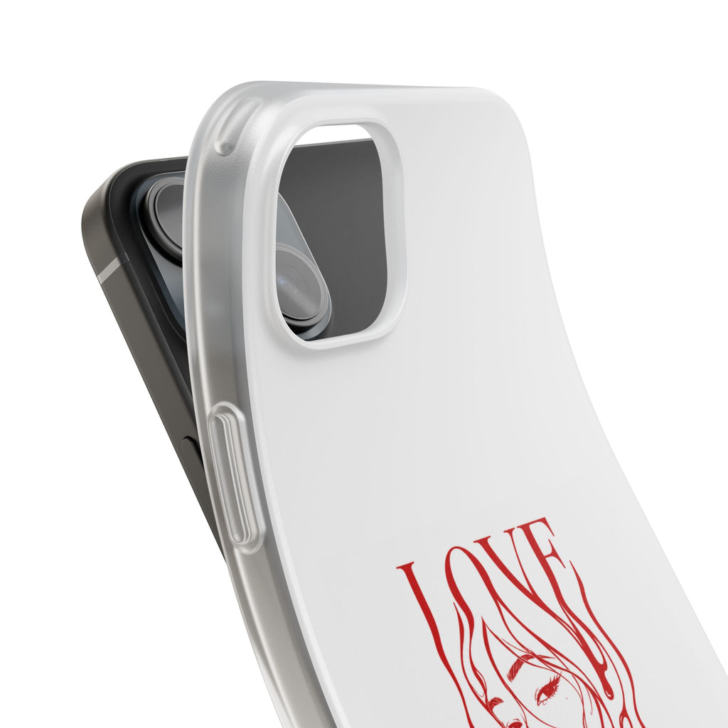 Red Line Art 'LOVE'  Face Design - Flexi Case