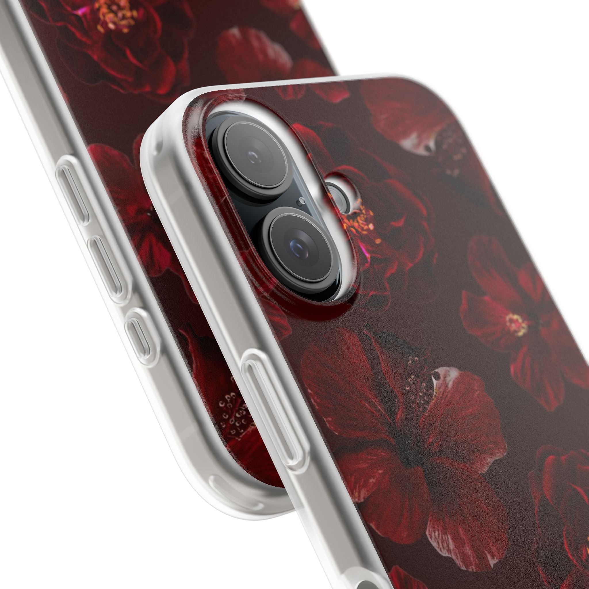 Red Floral Flexi Case — Dark Rose Phone Case