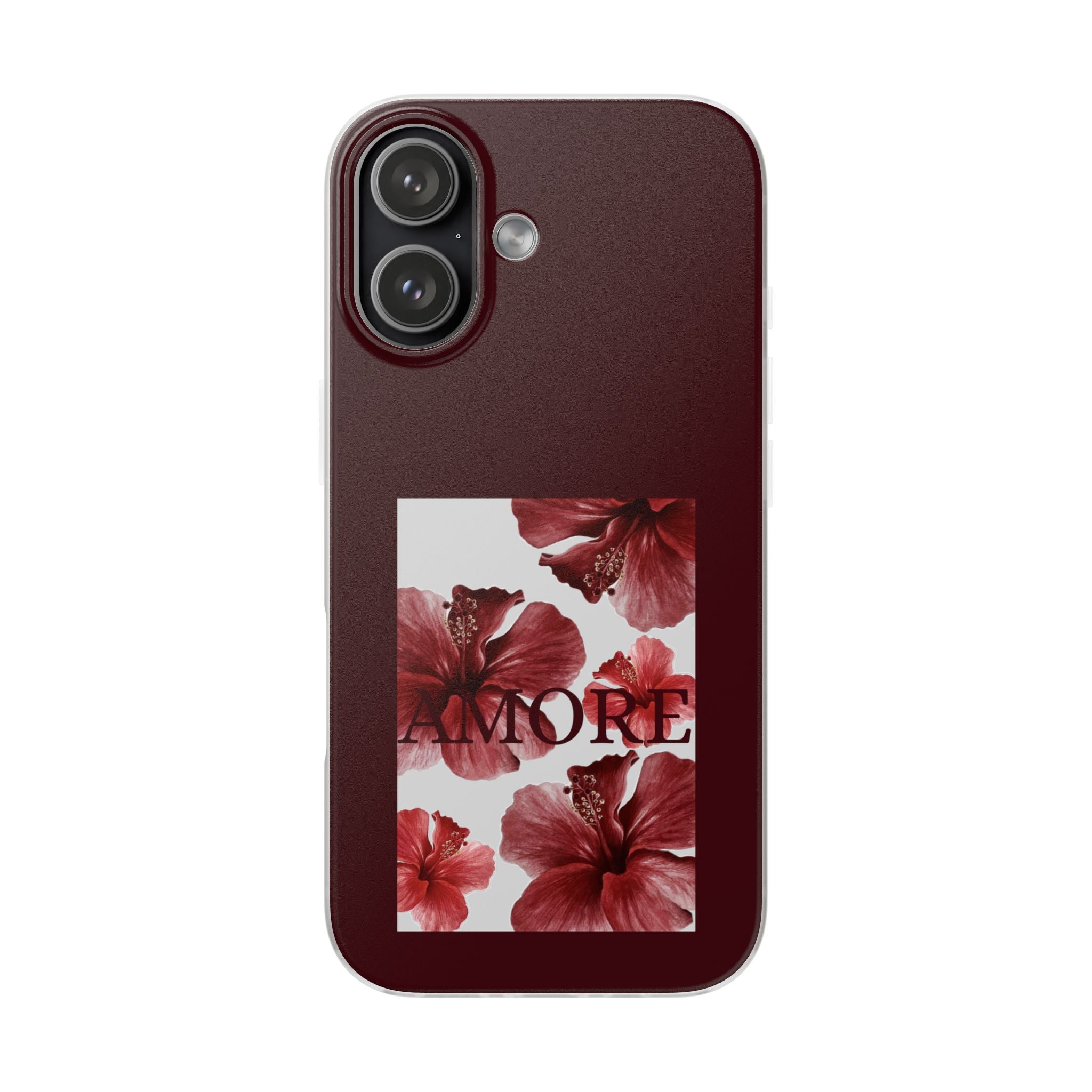 Floral Amore Phone Case — Burgundy Hibiscus Flexible Protection
