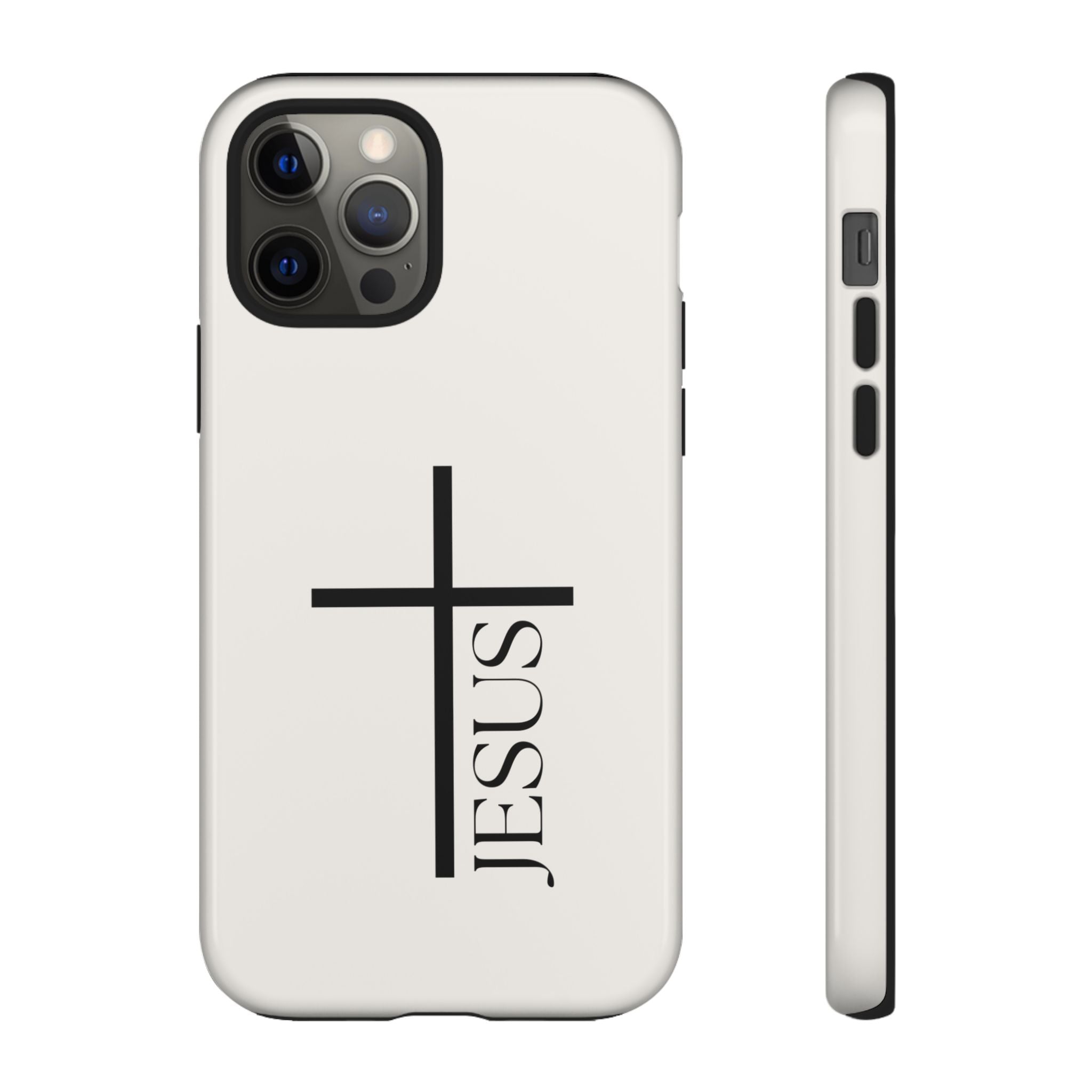 Christian Cross Phone Case - JESUS Vertical Minimalist iPhone Cover