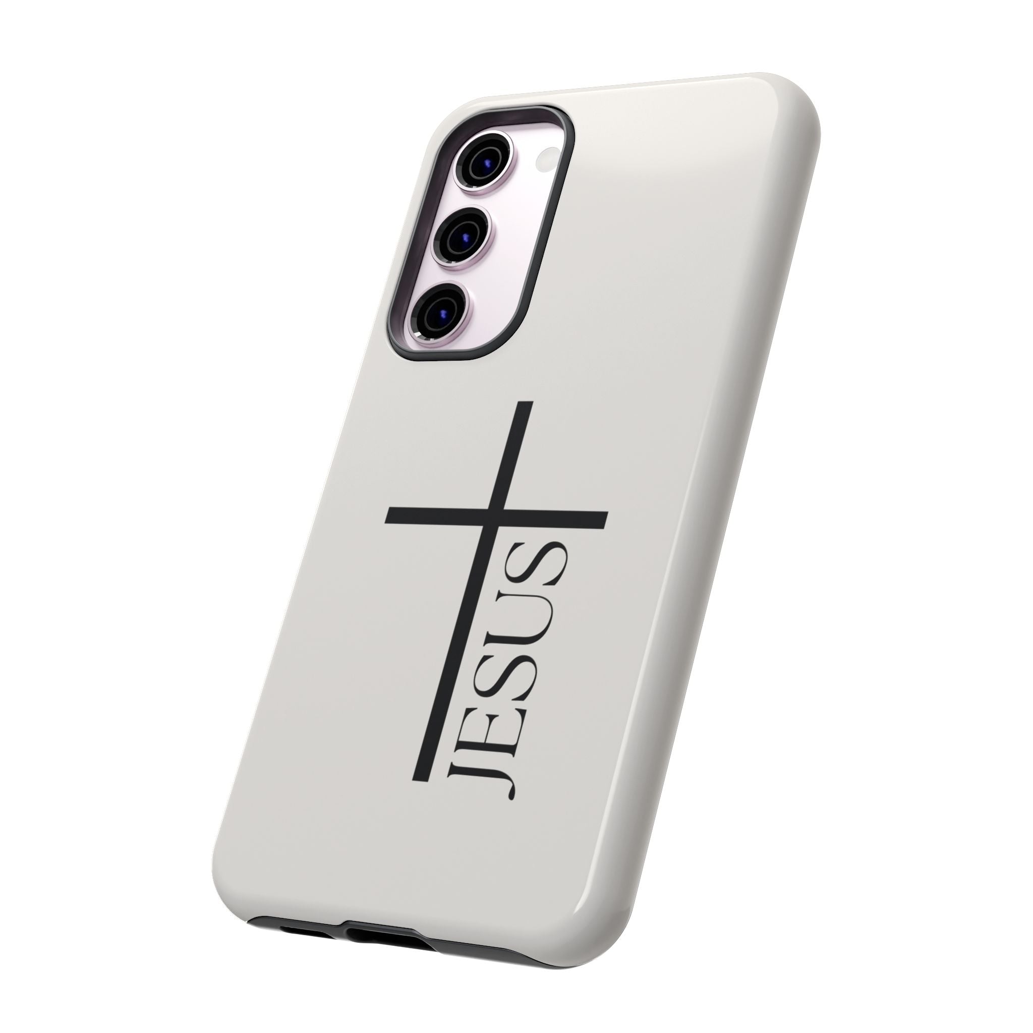 Christian Cross Phone Case - JESUS Vertical Minimalist iPhone Cover