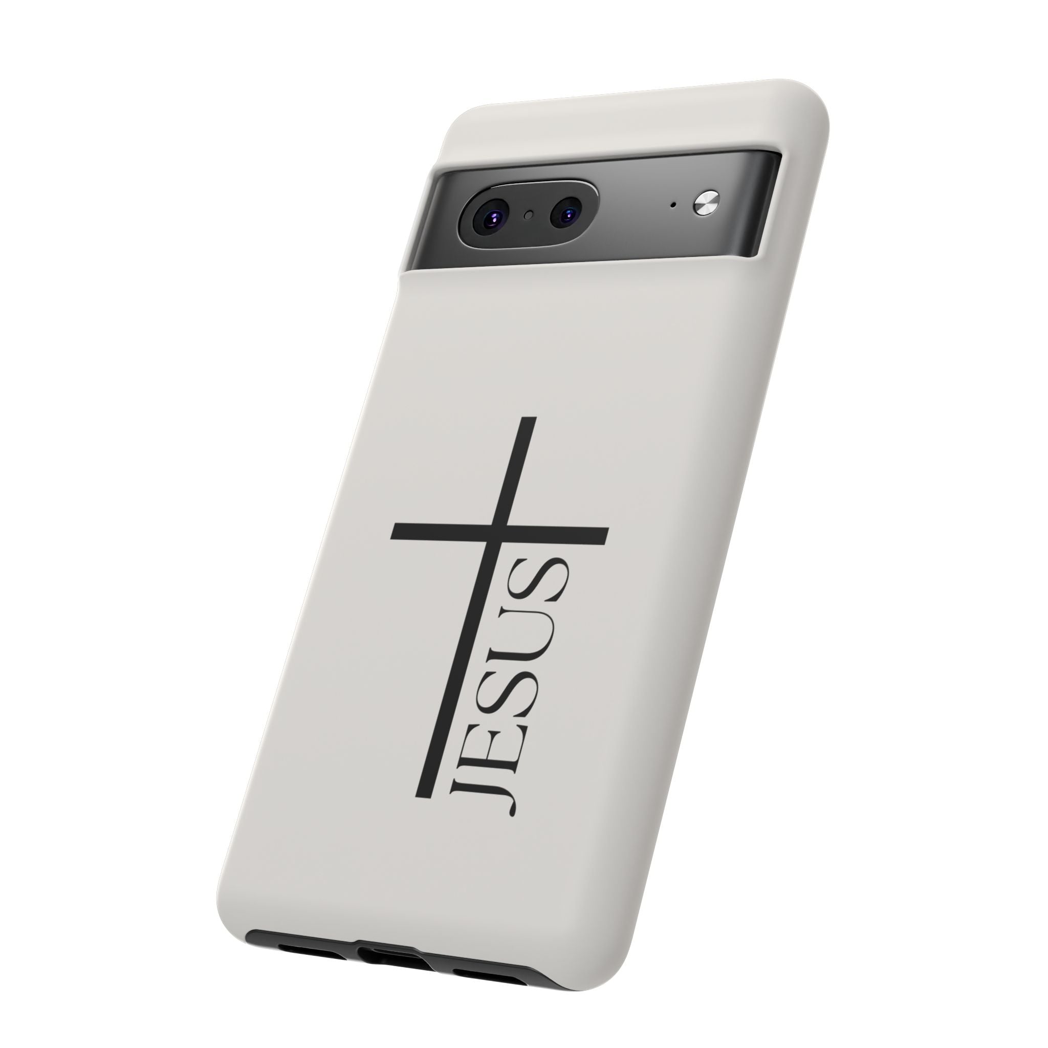 Christian Cross Phone Case - JESUS Vertical Minimalist iPhone Cover