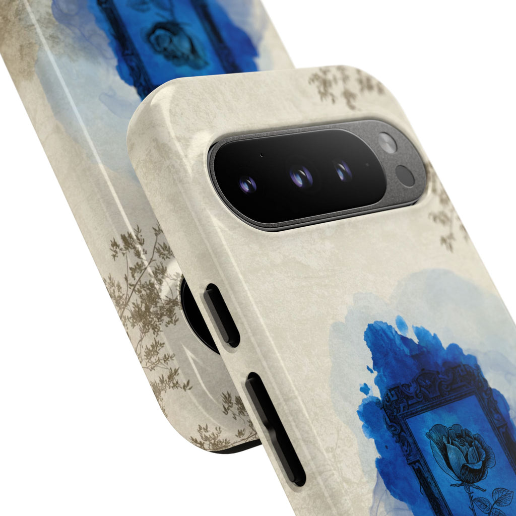 Vintage Blue Rose Phone Case – "Lost in Time" Protective Cover