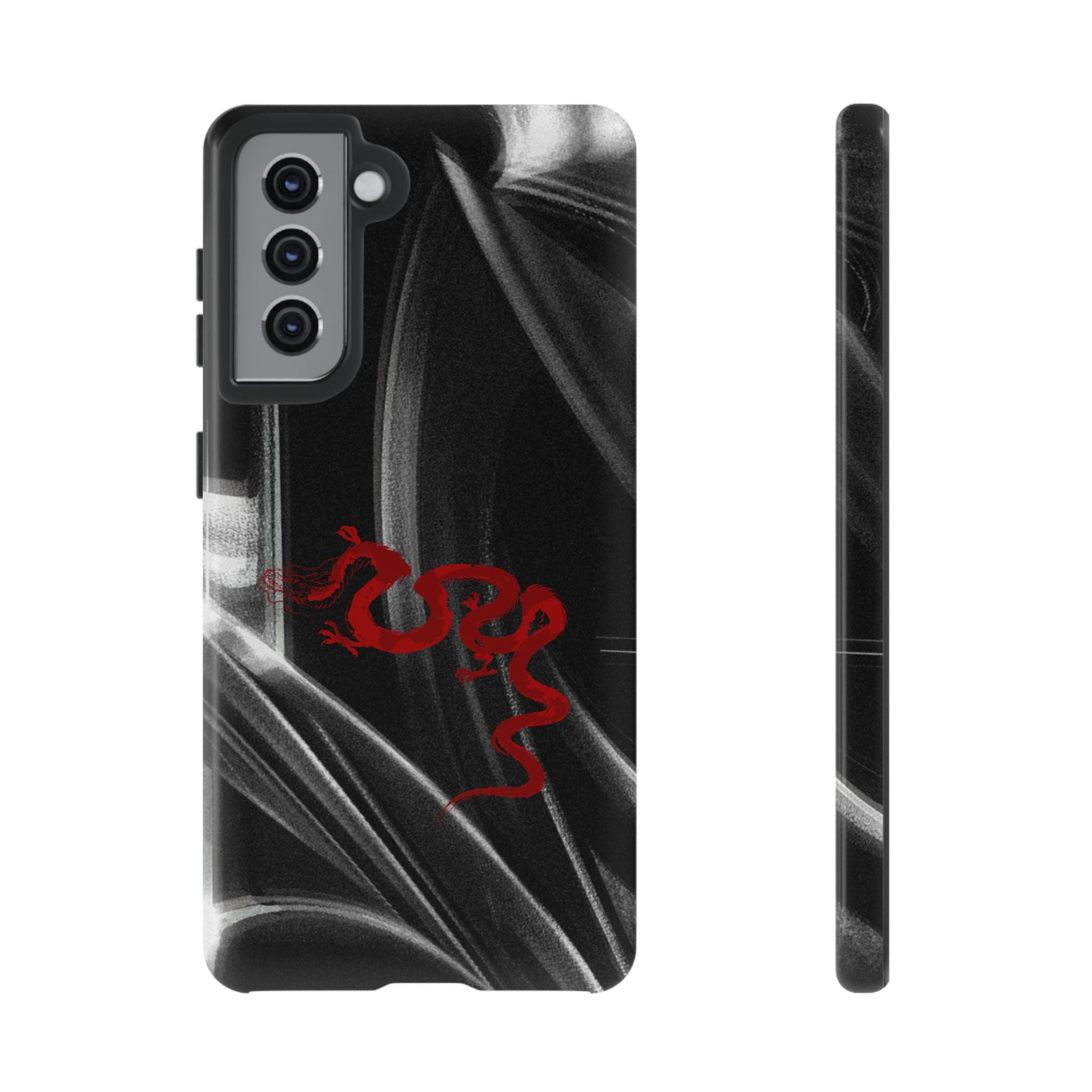 Phone Case — Black Abstract Smoke Design