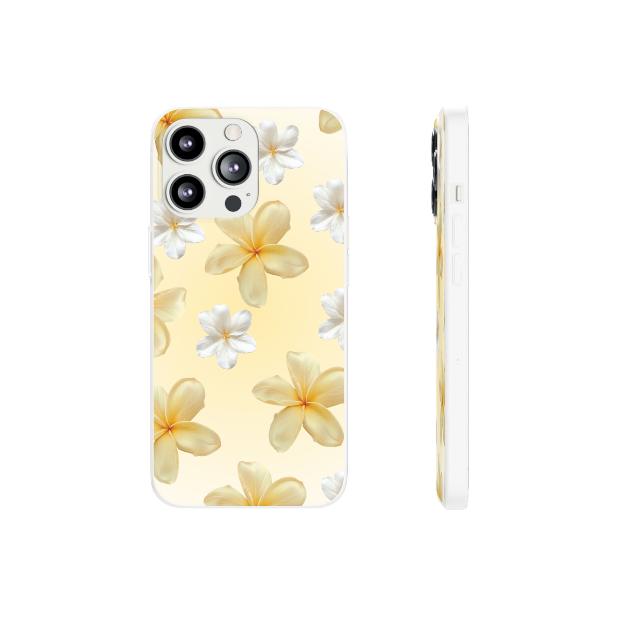 Plumeria Floral Phone Case — Yellow Tropical Flower Protective Case