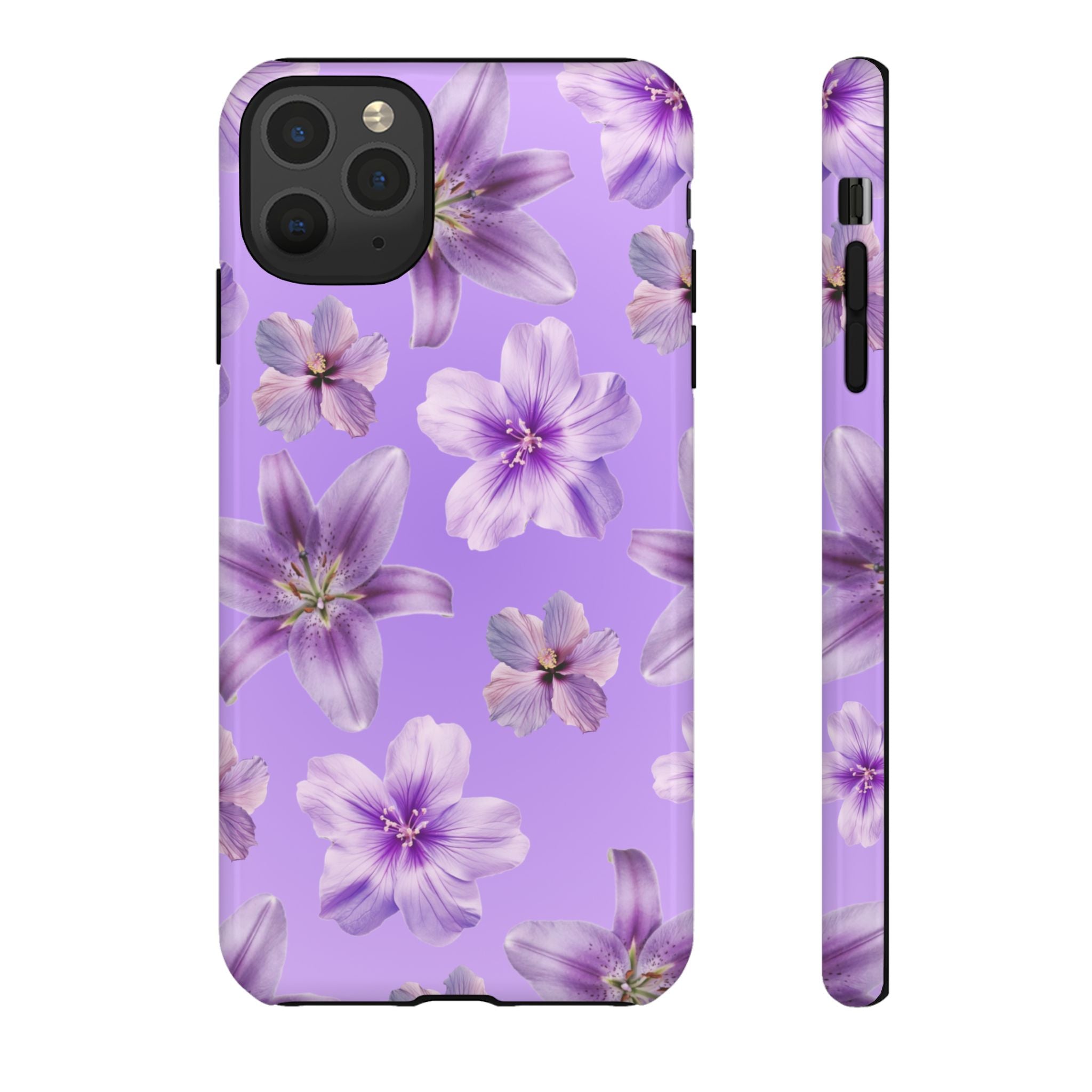 Floral Lavender Tough Phone Case – Purple Blossom Protective Cover