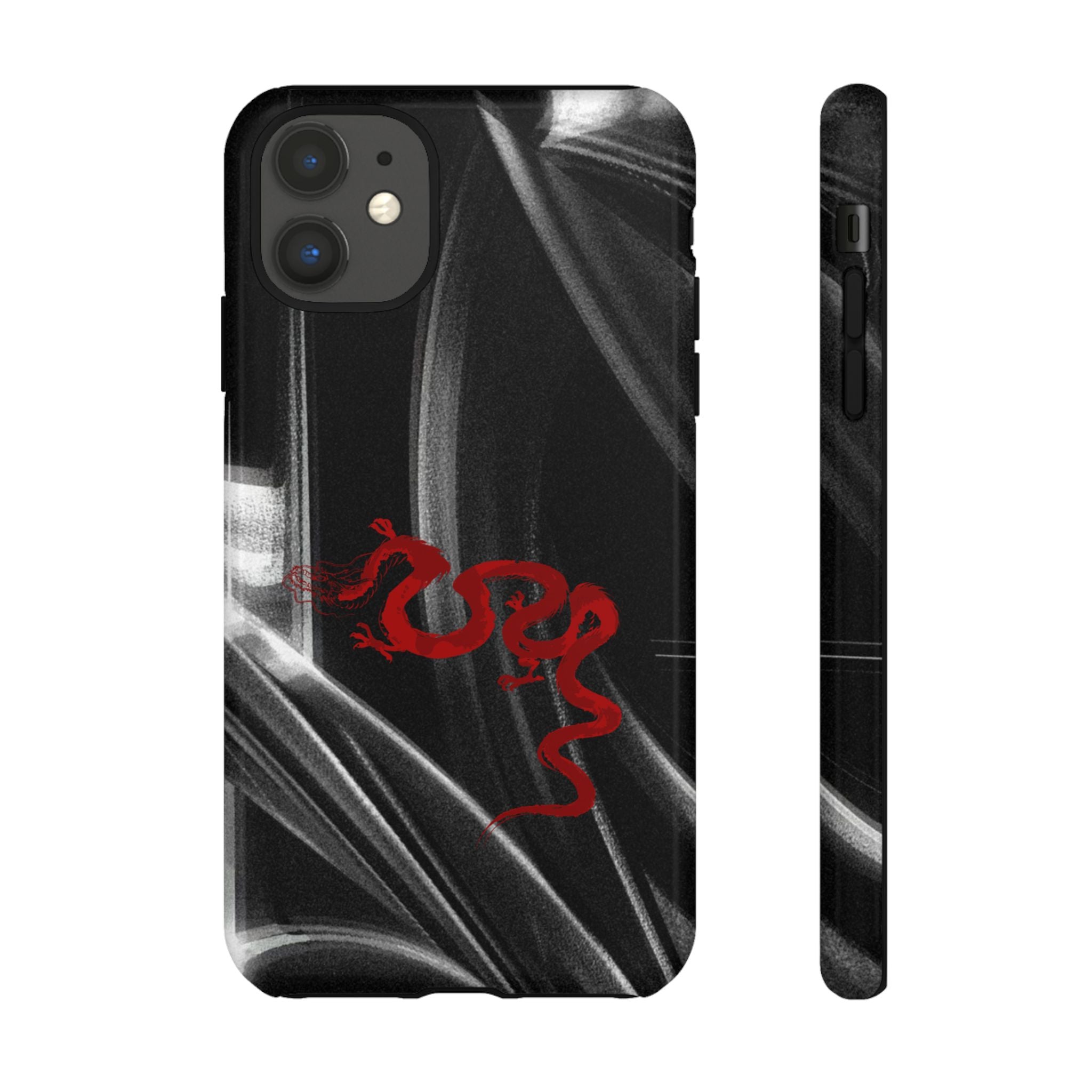 Phone Case — Black Abstract Smoke Design