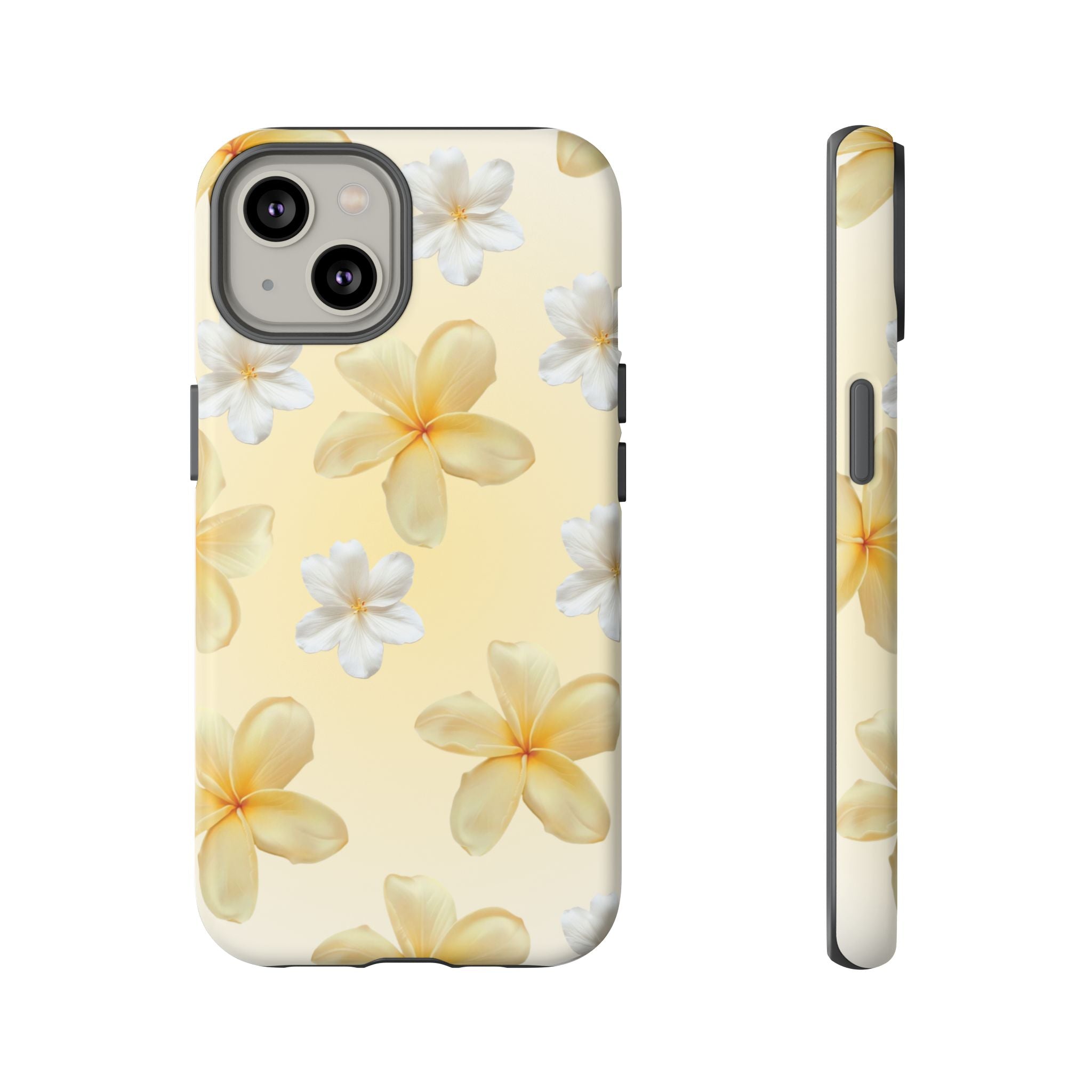Plumeria Floral Tough Phone Case — Yellow Tropical Protection