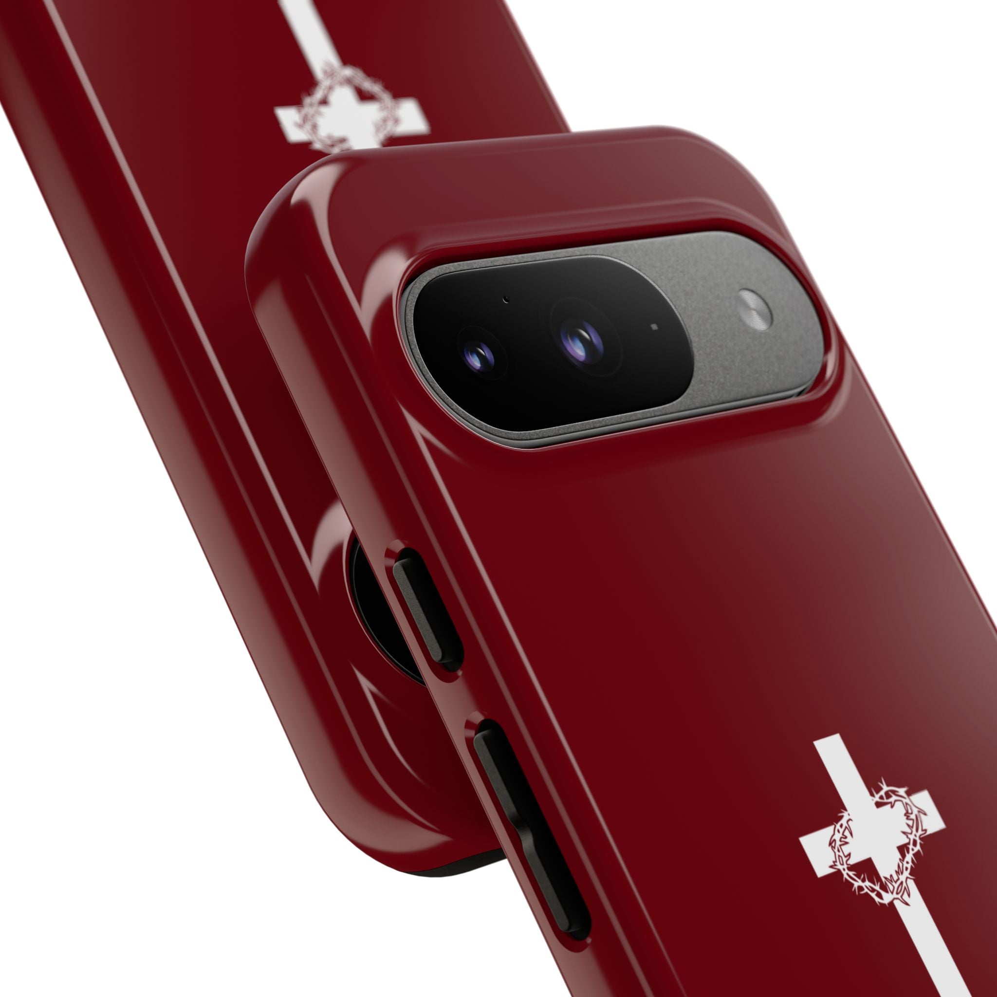 God's Plan — Christian Tough Phone Case | Cross Faith Burgundy Cover