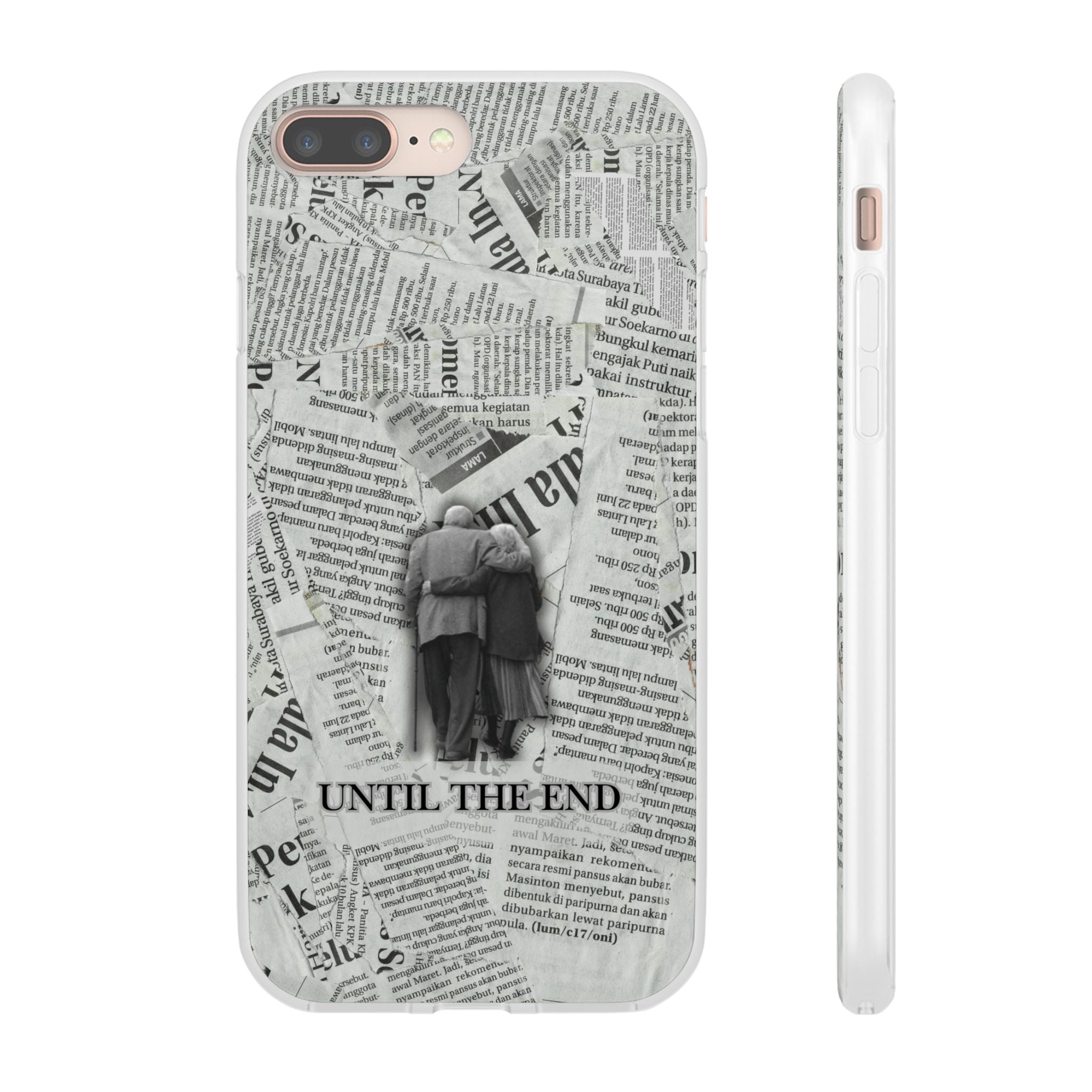 Newspaper Collage 'Until The End' Phone Case - Romantic Vintage iPhone Cover